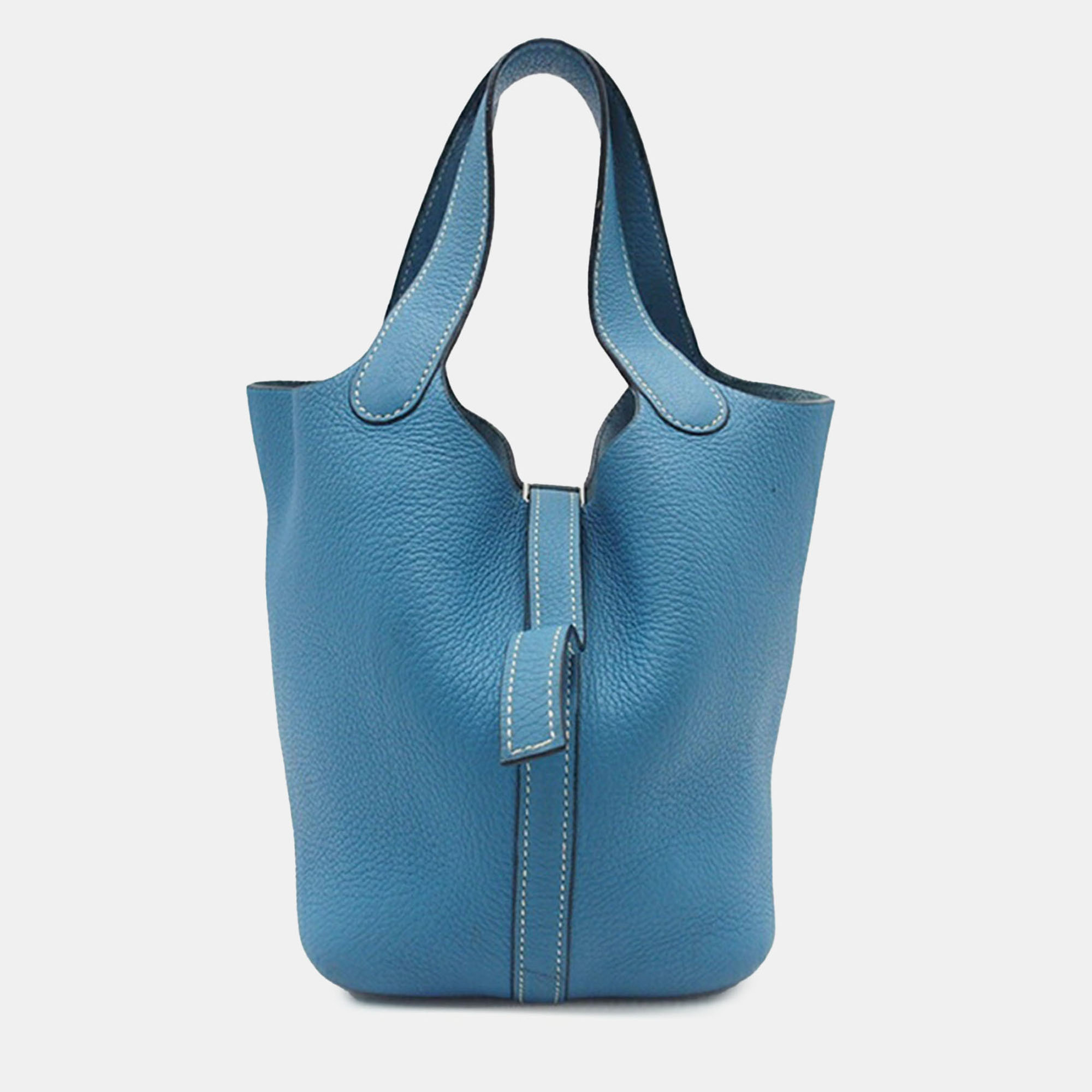 

Hermes Blue Clemence Picotin 18