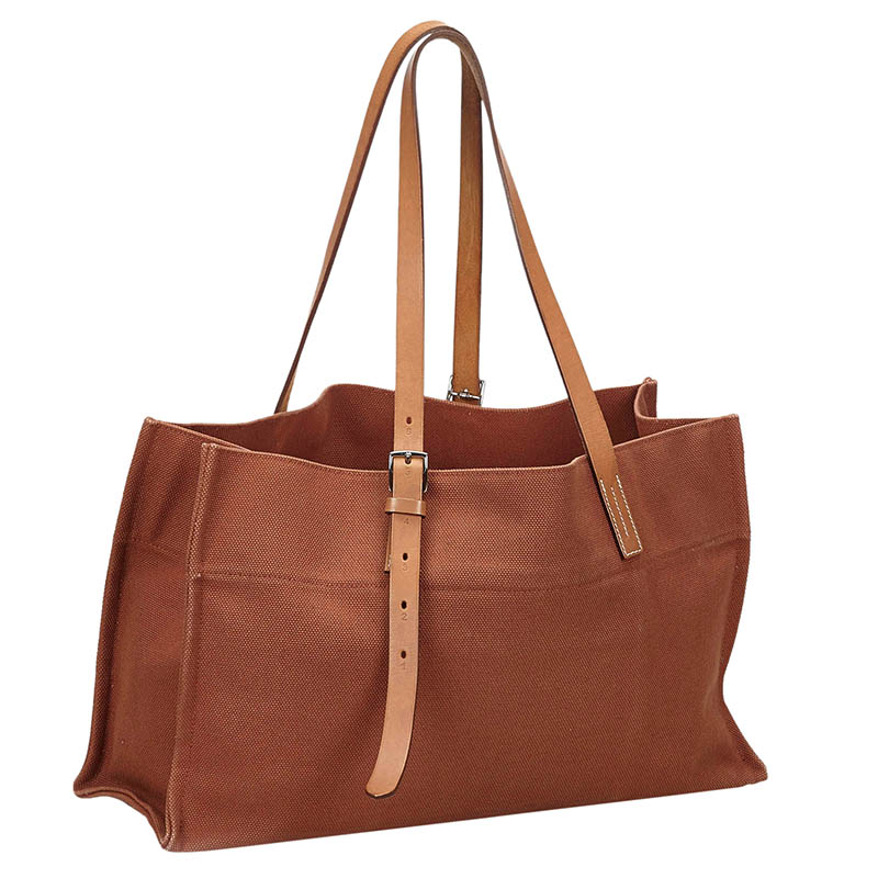 

Hermes Brown Canvas Etriviere Tote