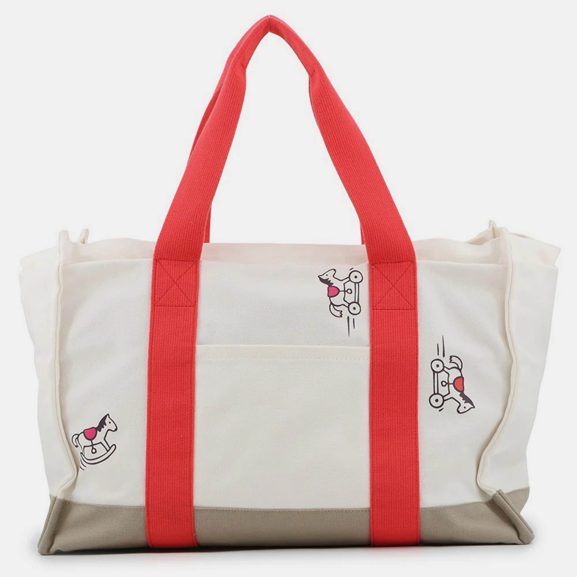 

Hermes Adada Mother'S Bag Bougainvillier/White/Gray Canvas, Multicolor