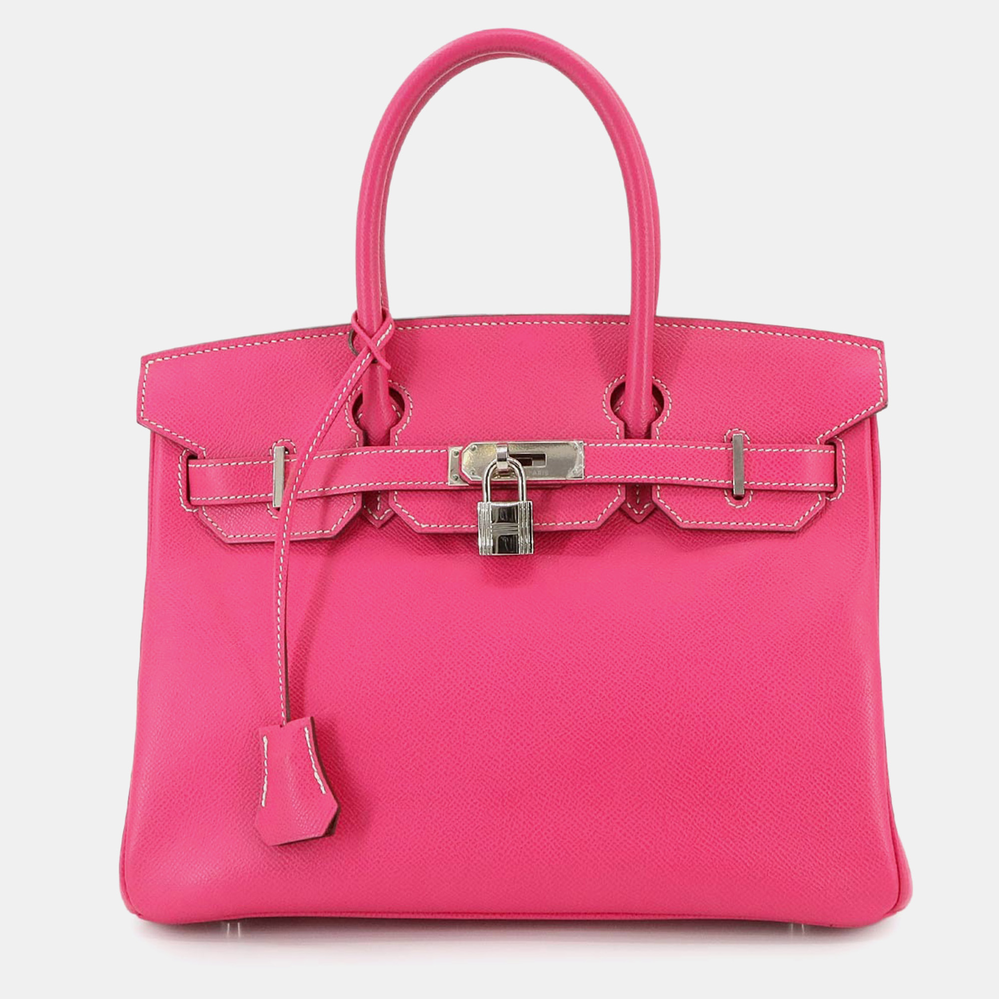 

Hermes Candy Birkin 30 Epson Rose Tyrien Ruby Handbag, Pink