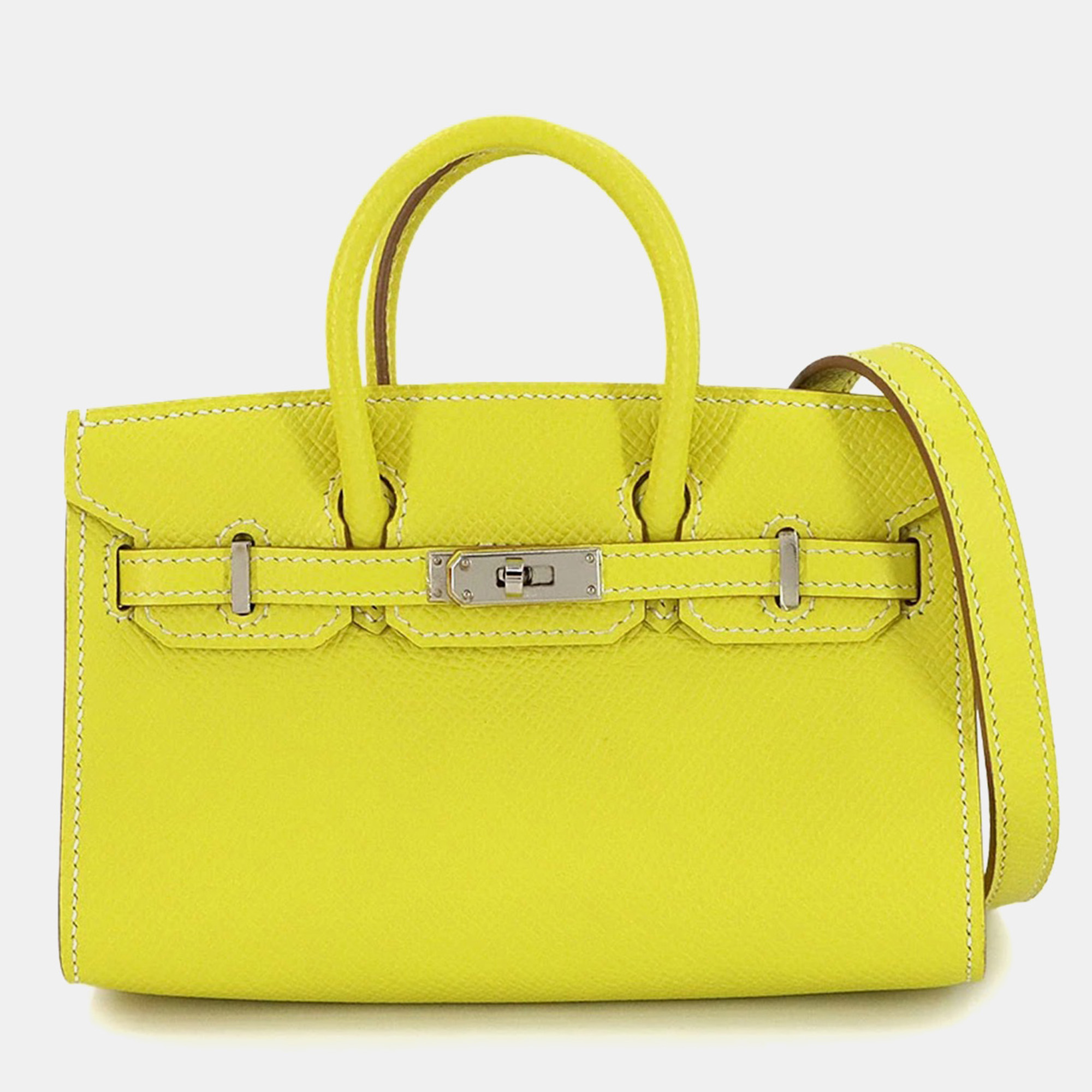 

Hermes Tiny Birkin Epsom Lime Shoulder Bag, Yellow