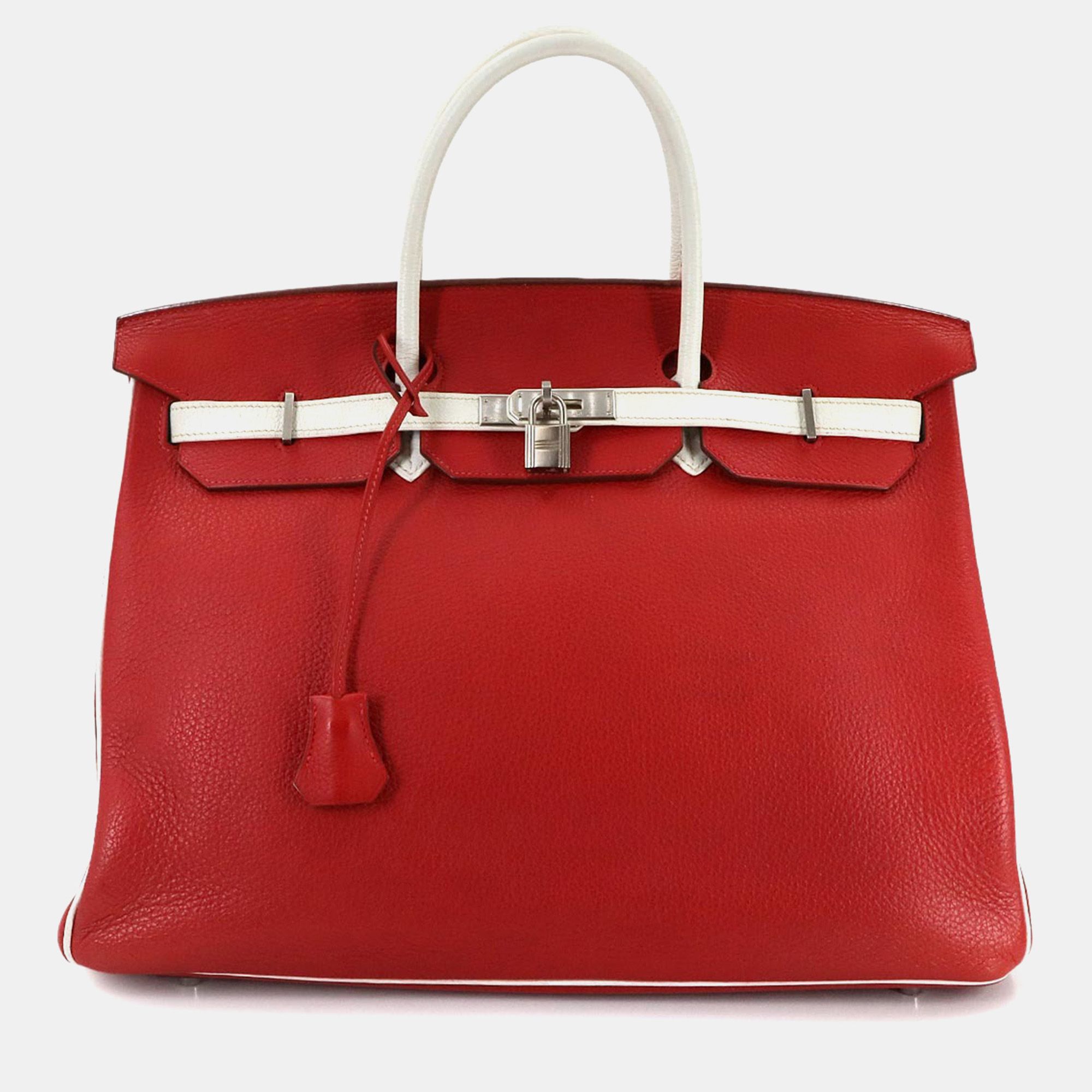 

Hermes Birkin 40 Spo Personal Togo Rouge Garance White Handbag, Red
