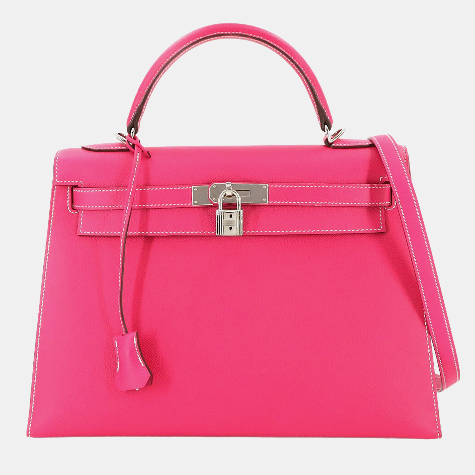 

Hermes Kelly 32 Epson Rose Tyrien Shoulder Bag, Pink
