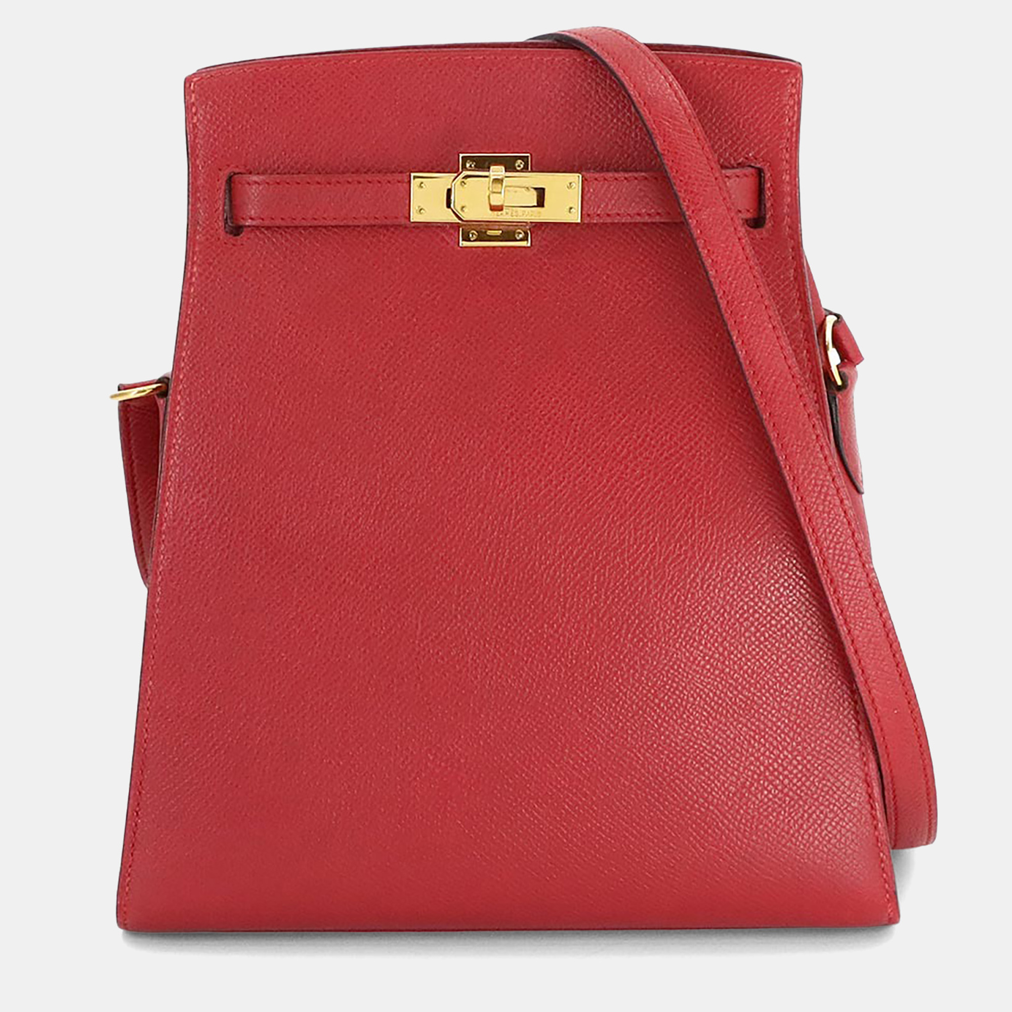 

Hermes Couchvel Epsom Rouge Vif Kelly Sport Shoulder Bag PM, Red