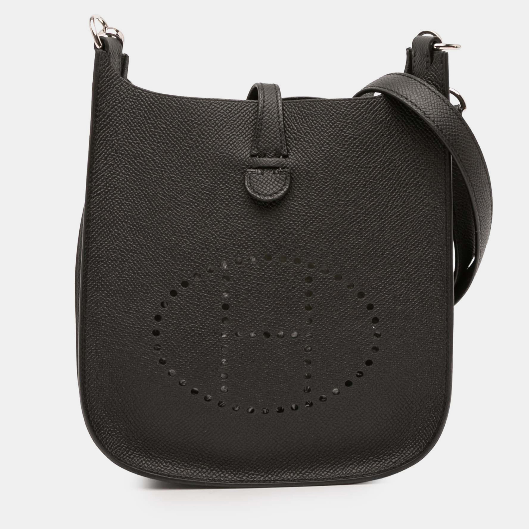 

Hermes Black Epsom Evelyne 16 Sellier
