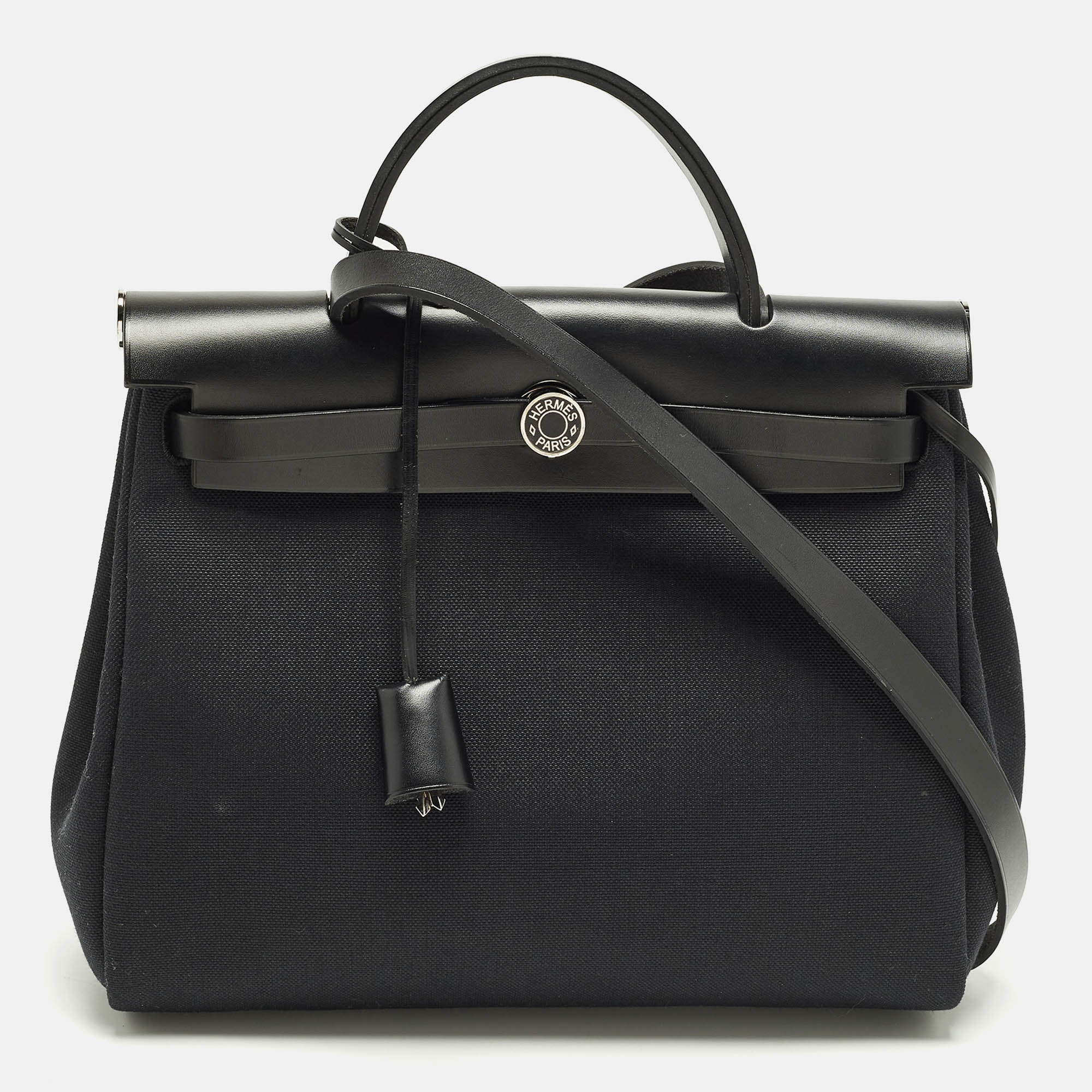 

Hermès Herbag 31 Black Canvas and Leather Bag