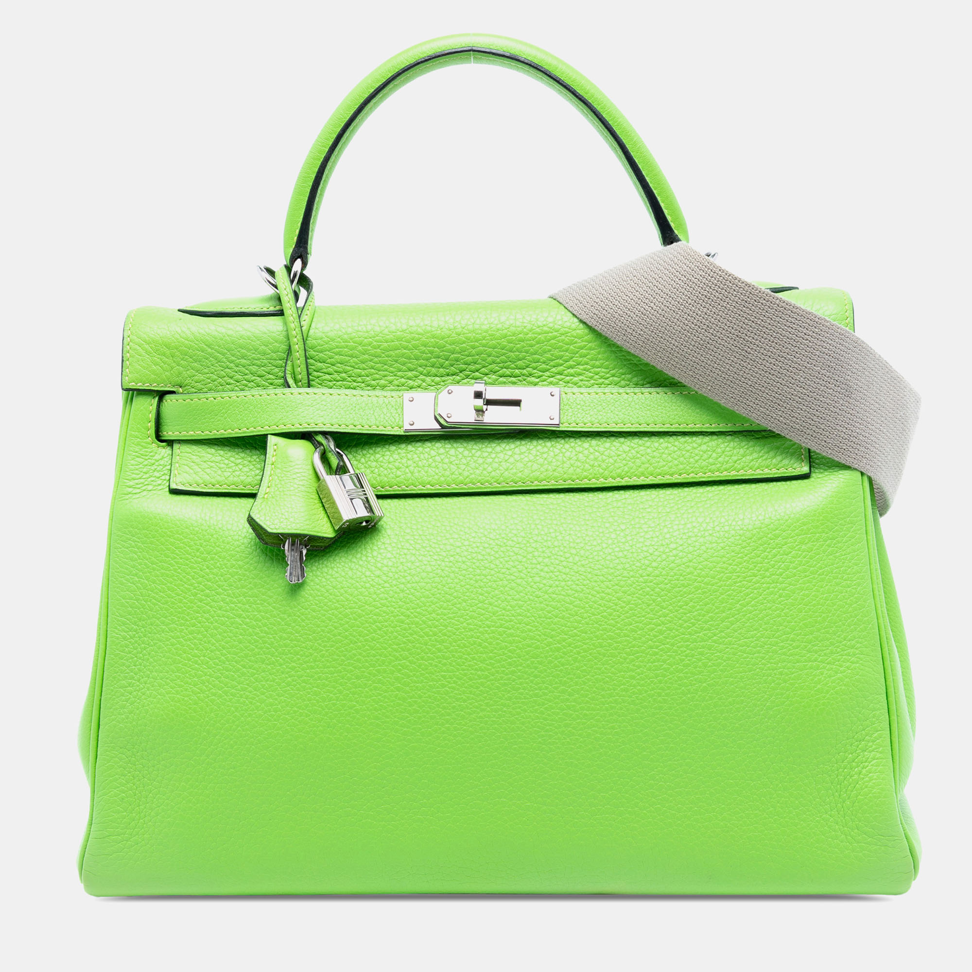 

Hermes Kelly II Retourne 32 Green Clemence Bag
