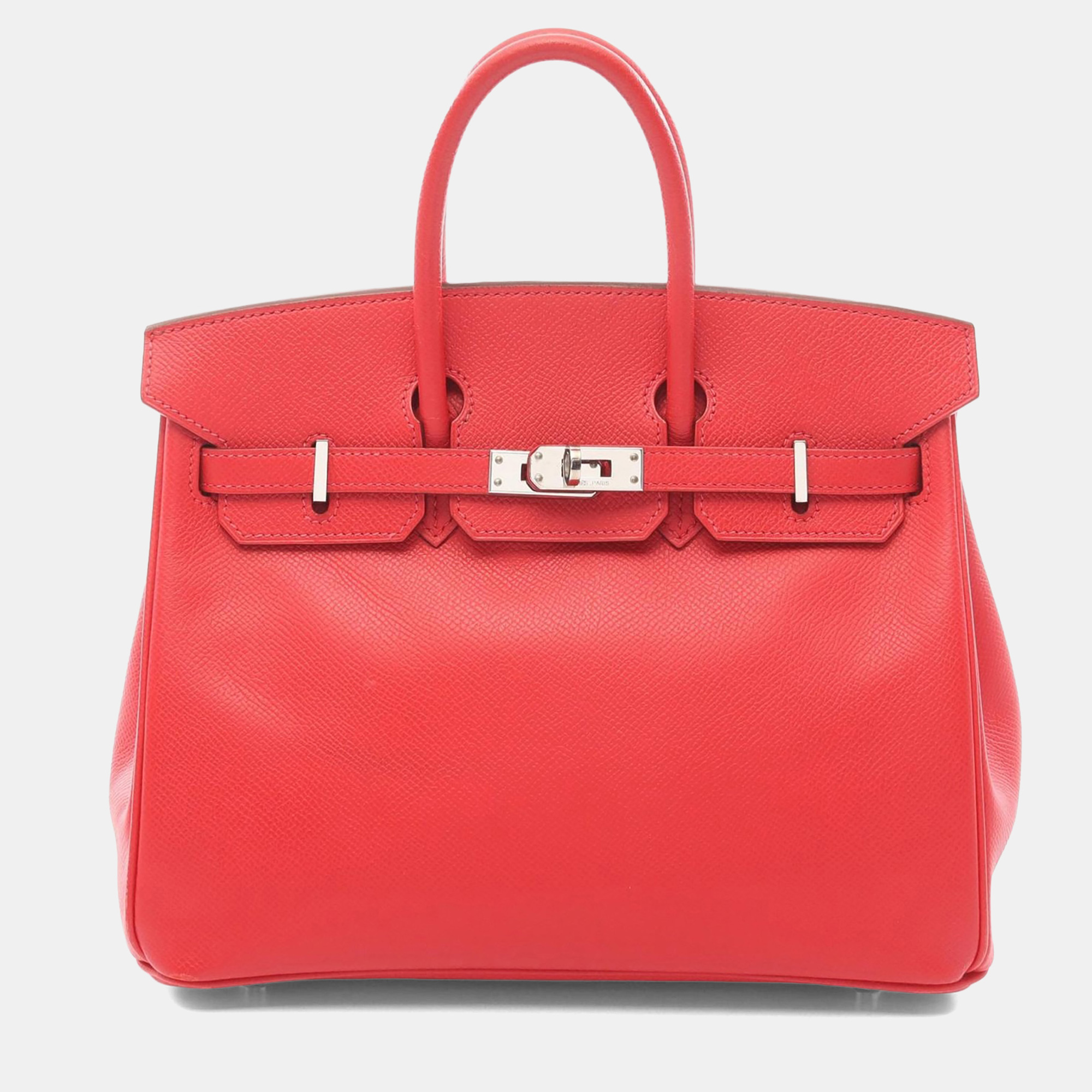 

Hermes Birkin 25 Red Epsom Leather Tote Bag
