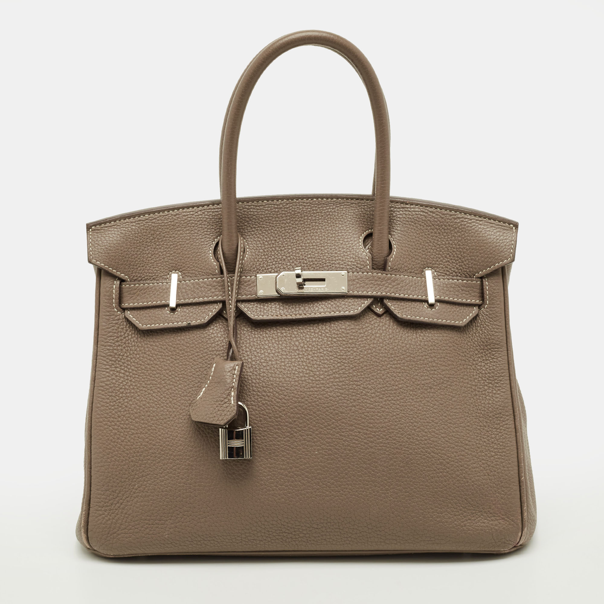 

Hermès Birkin 30 Palladium Finish Etoupe Togo Leather Tote, Grey