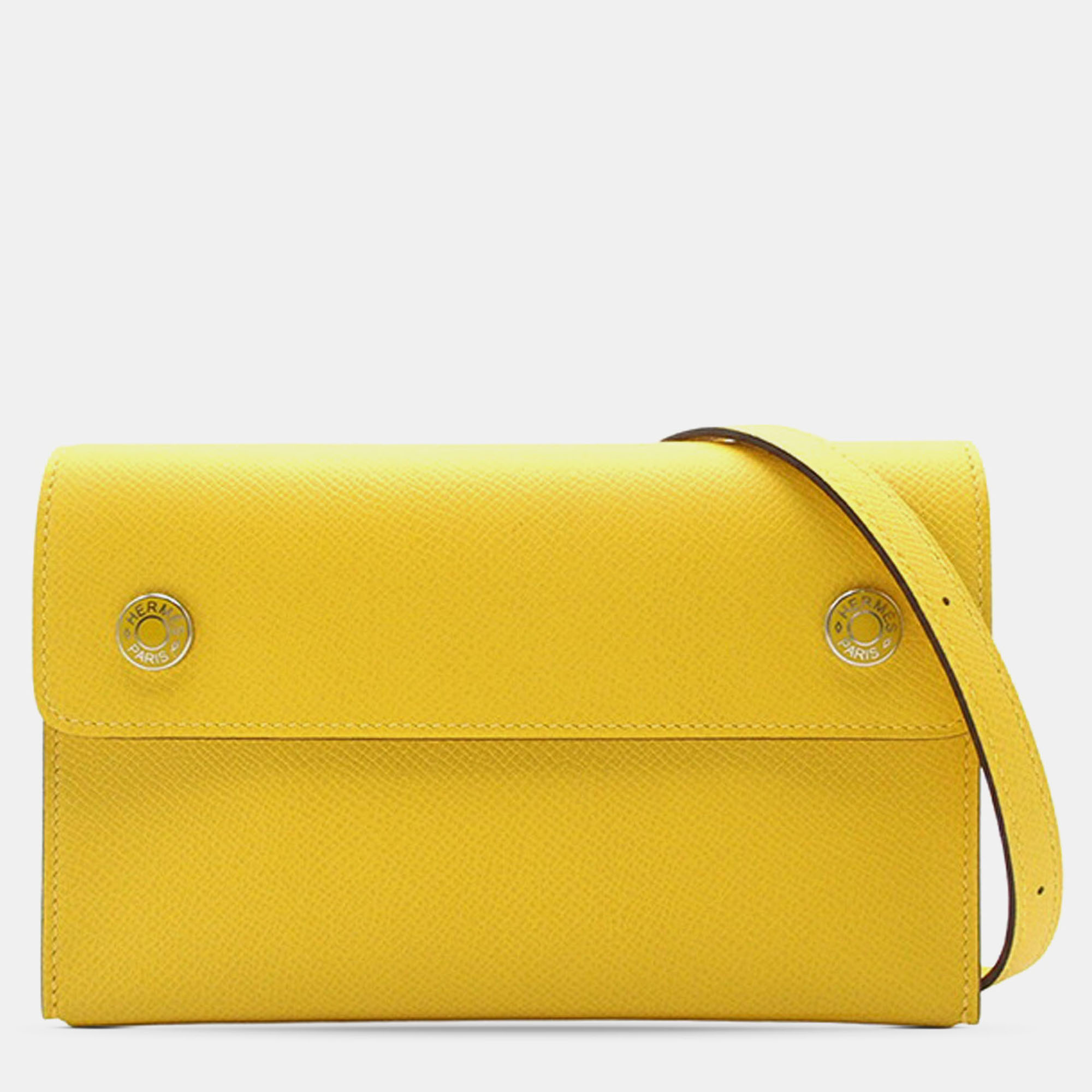

Hermes Yellow Epsom Hermesnap Wallet On Strap