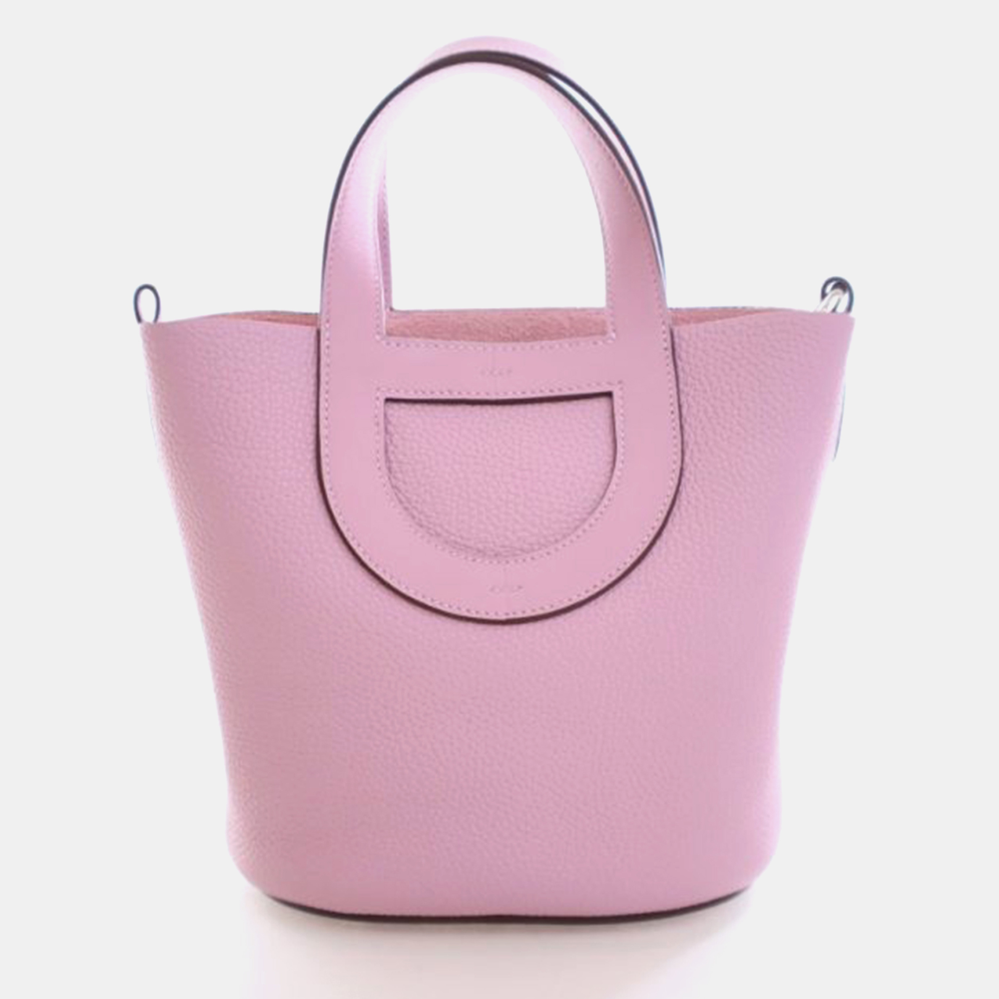 

Hermes Mauve Sylvestre Swift In-The-Loop Bucket 18, Pink