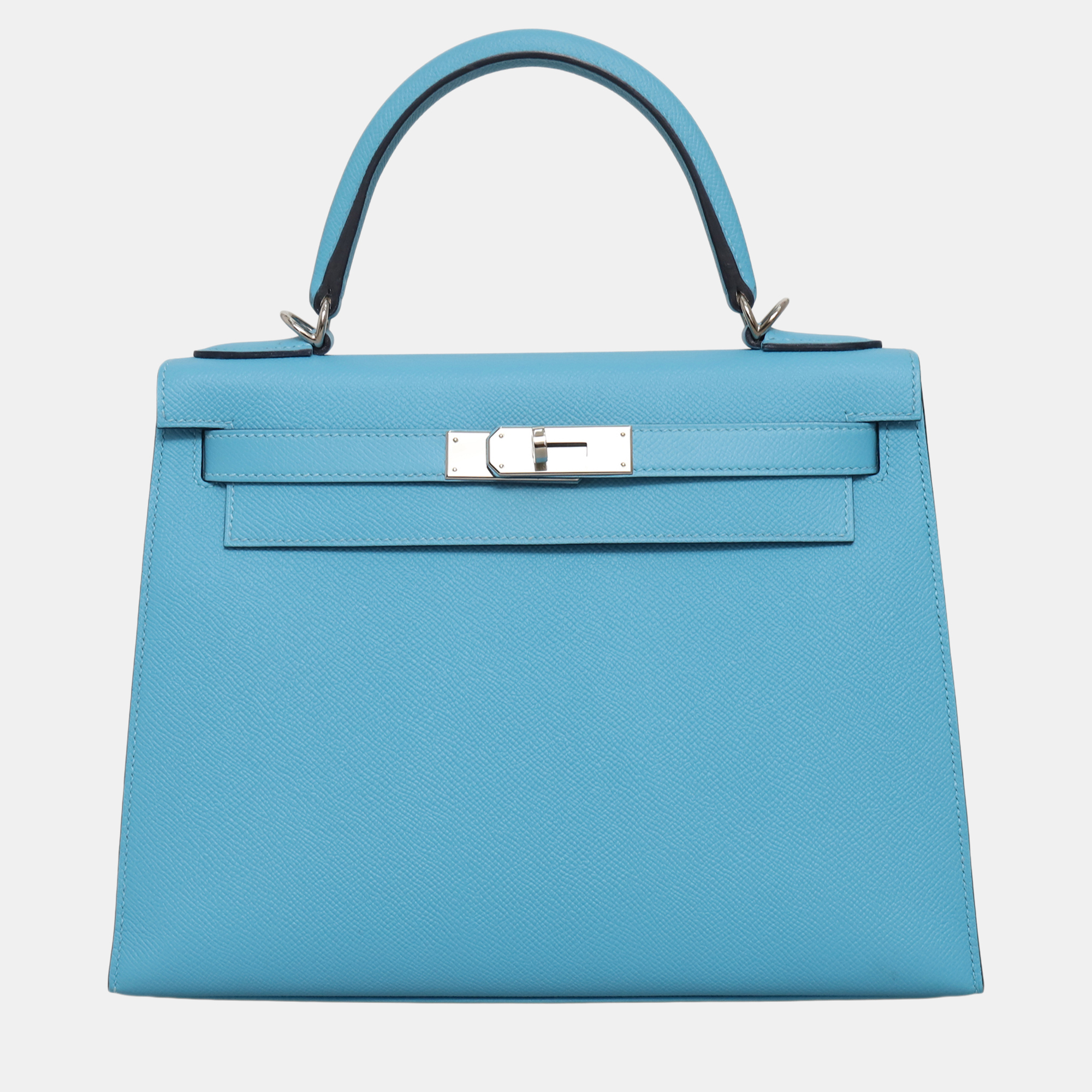 

Hermes Blue Epsom Sellier Kelly 28 Bag