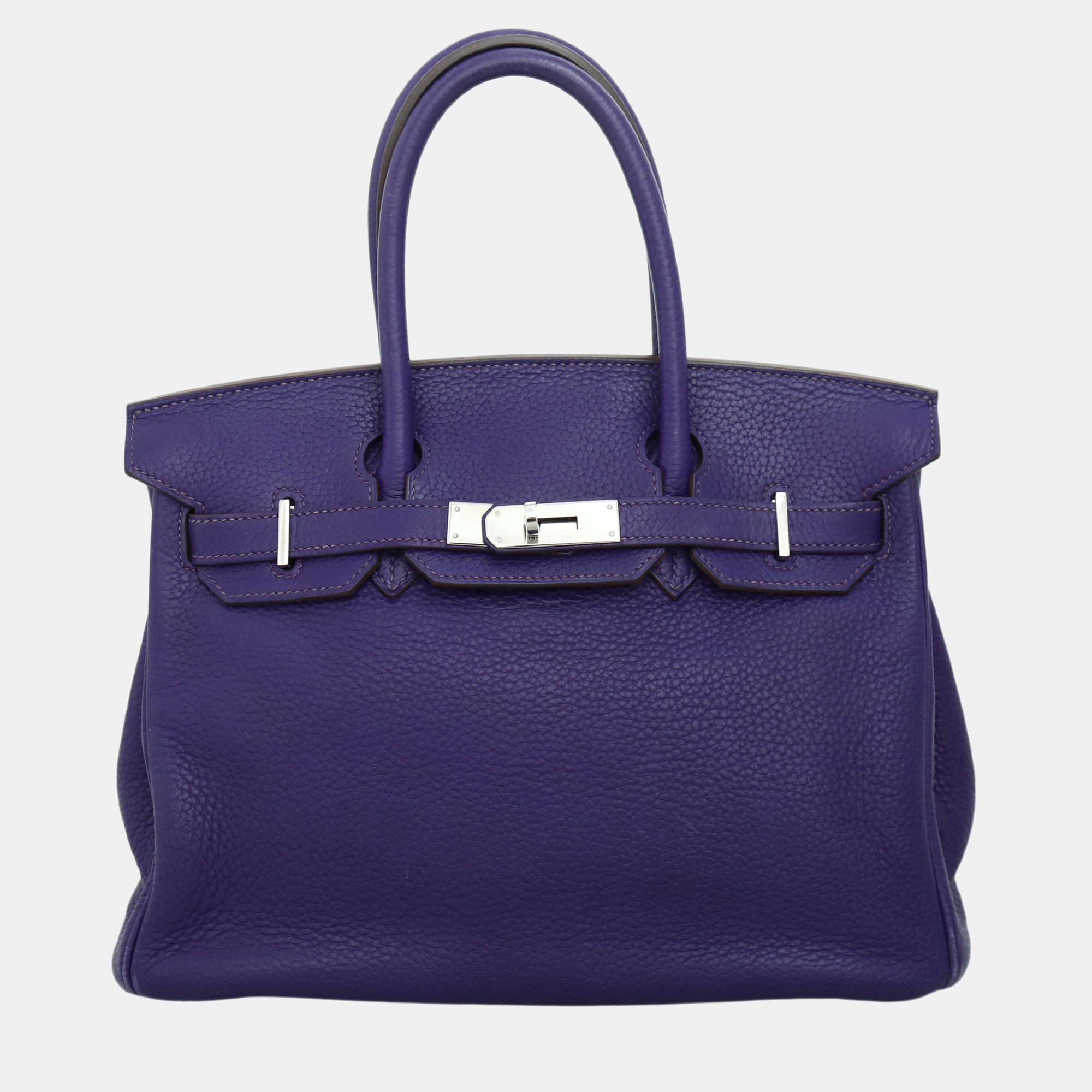 

Hermes Birkin 30 Purple Leather Bag