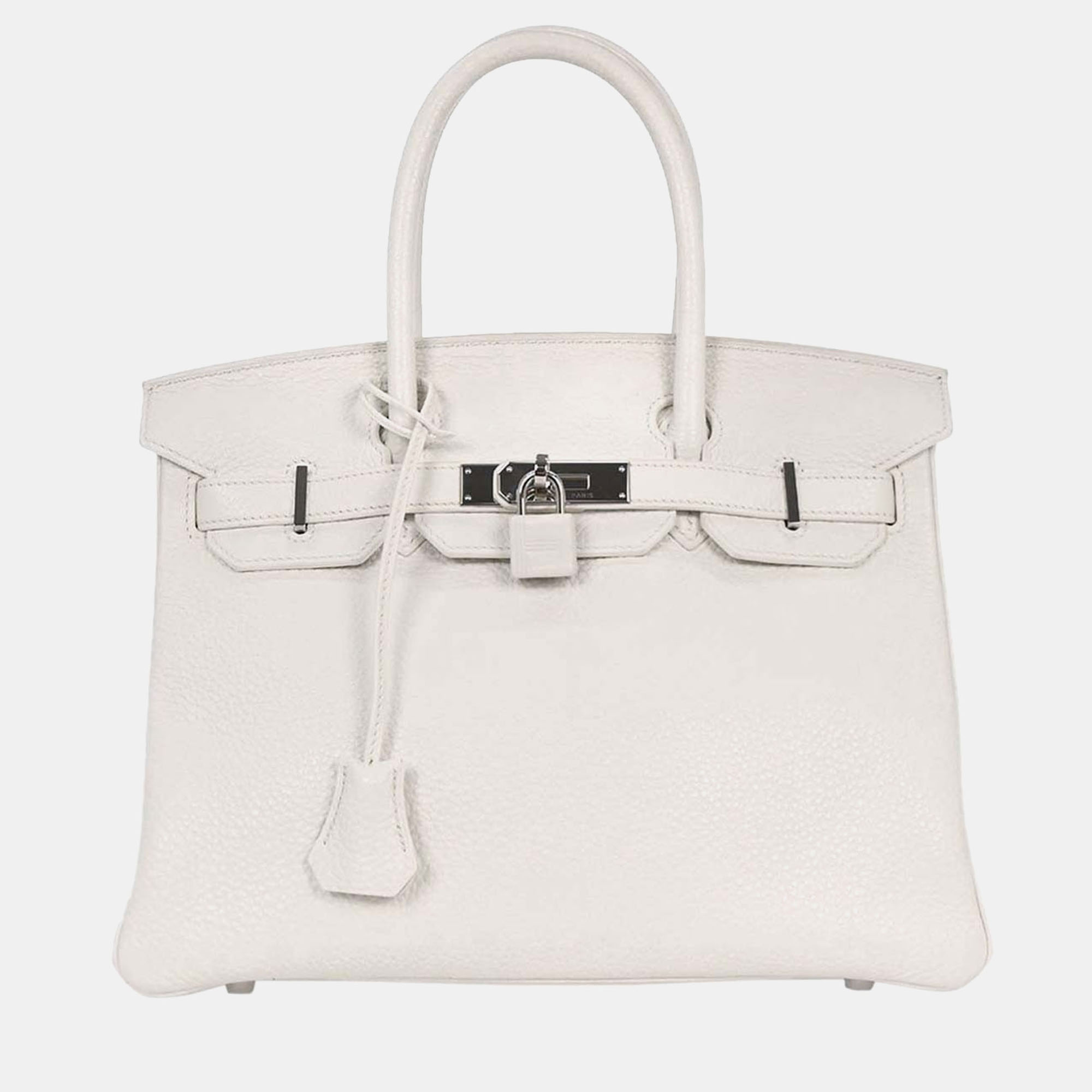 

Hermes Birkin 30 White Taurillon Clemence Handbag