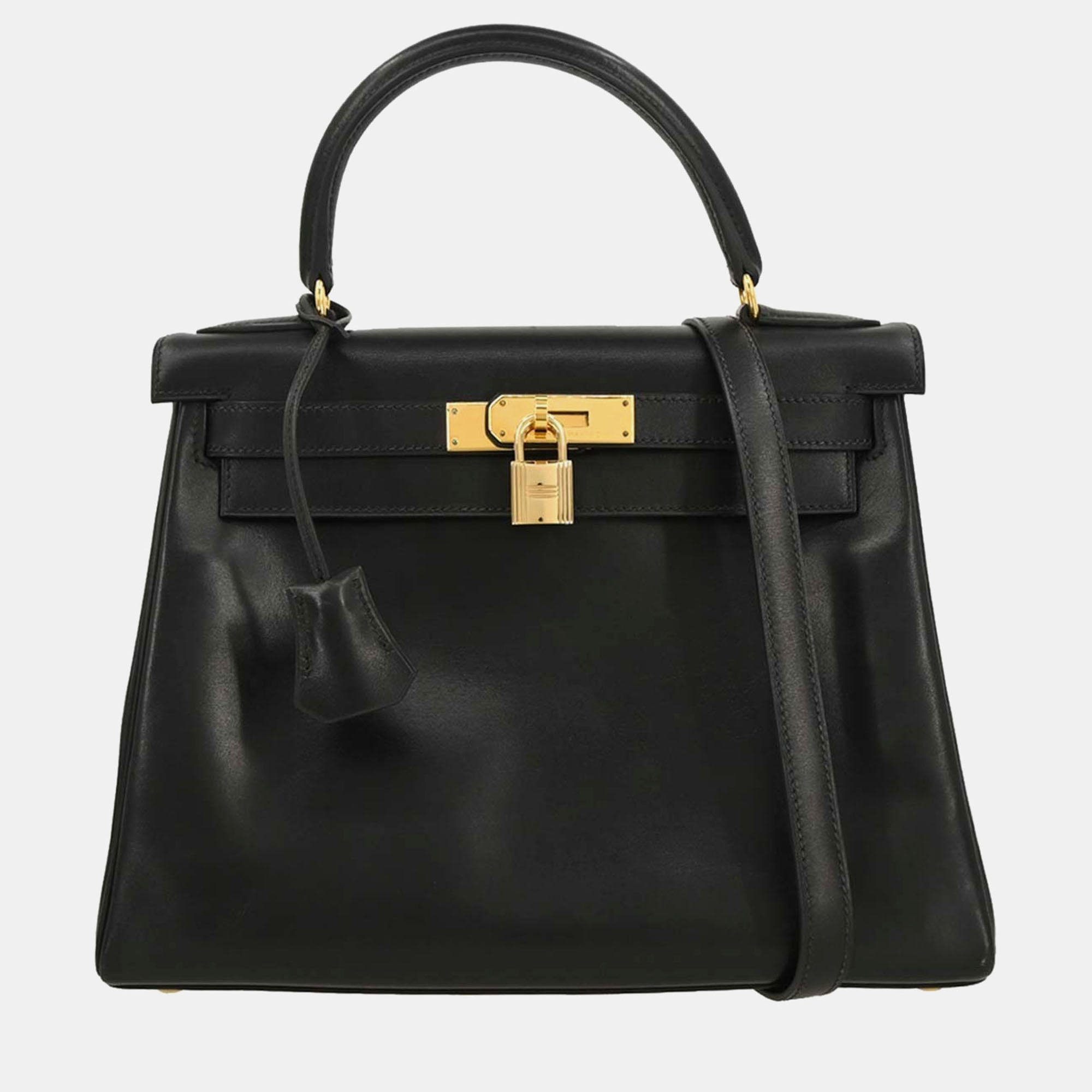 

Hermes Black Box Calf Kelly 28 Retourne 2way Handbag
