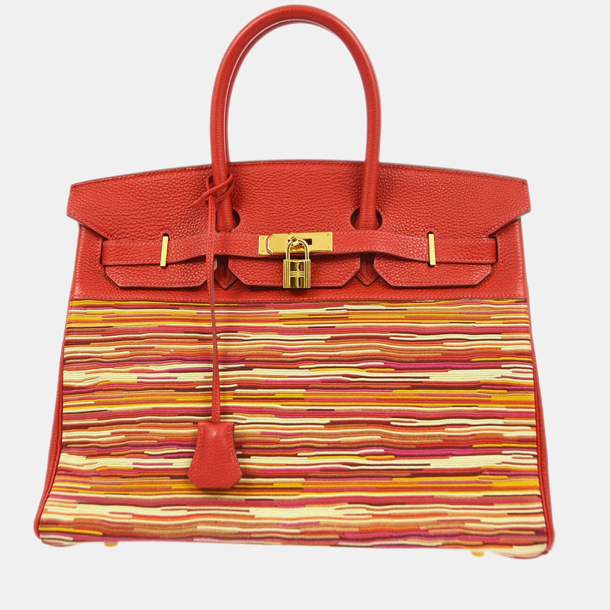 

Hermes Vibrato Calf Red Birkin 35 Handbag