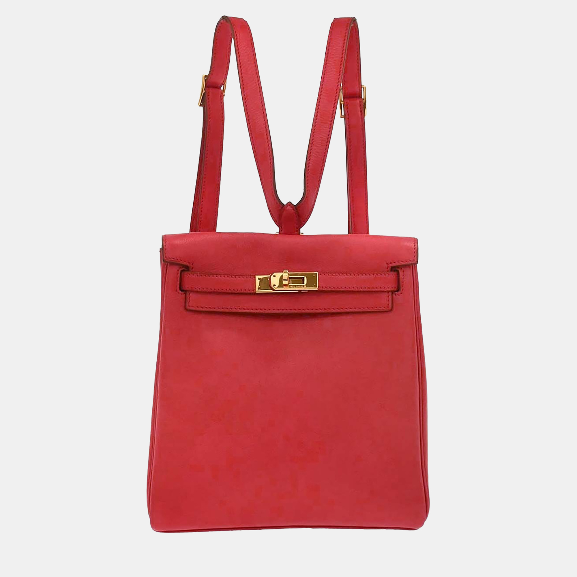 

Hermes Rouge Vif Gulliver Kelly A Dos PM Backpack, Red
