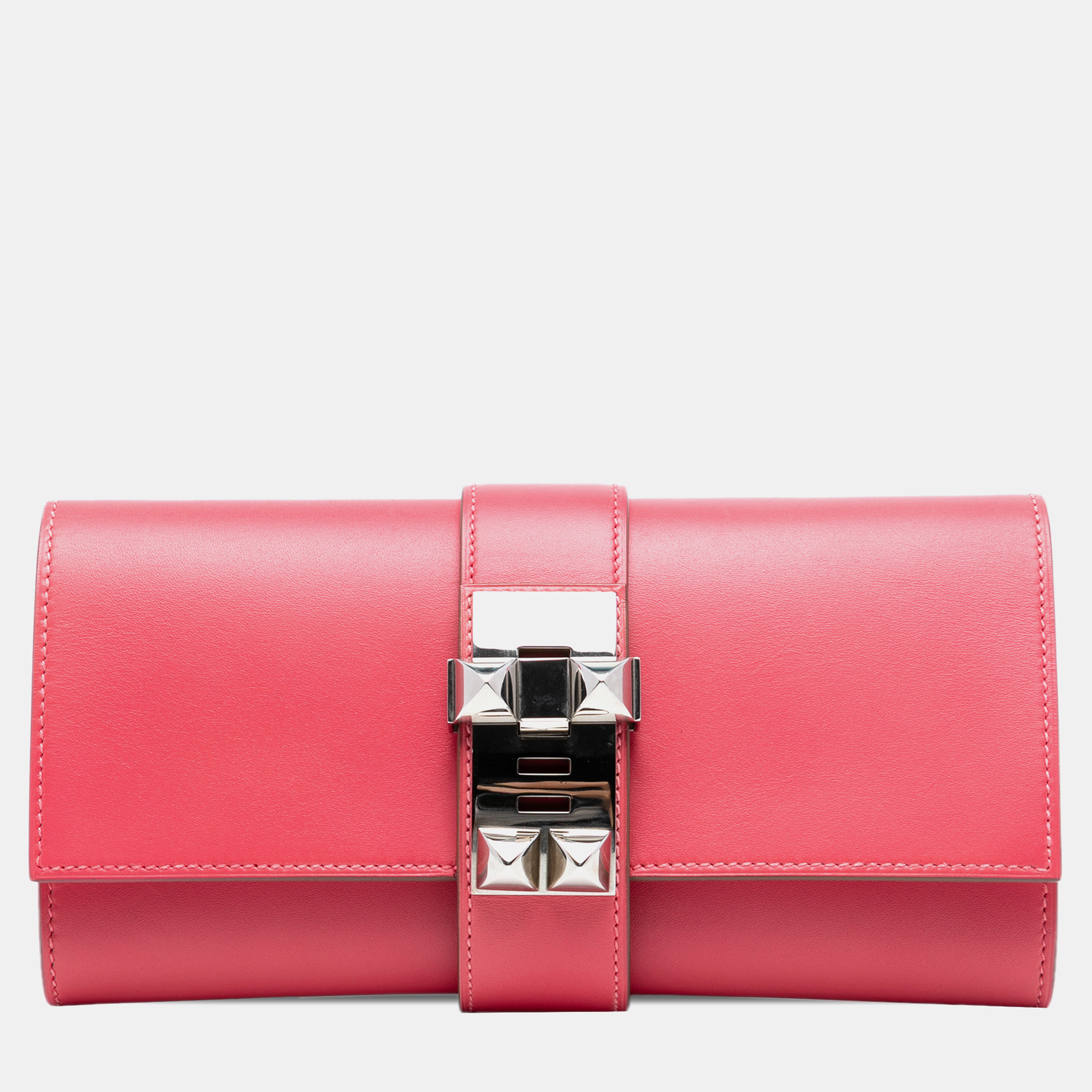 

Hermes Pink Tadelakt Medor Clutch 23