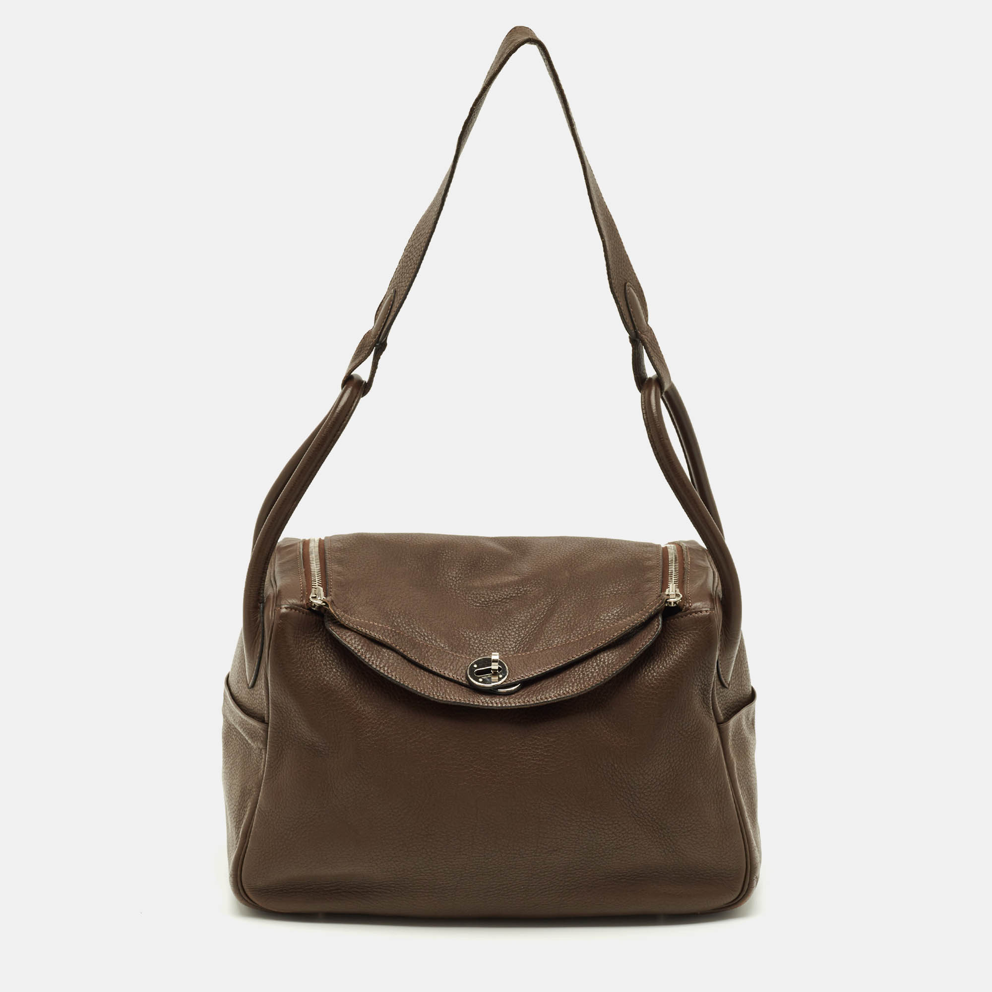 

Hermès Lindy 34 Palladium Finish Chocolat Togo Leather Shoulder Bag, Brown