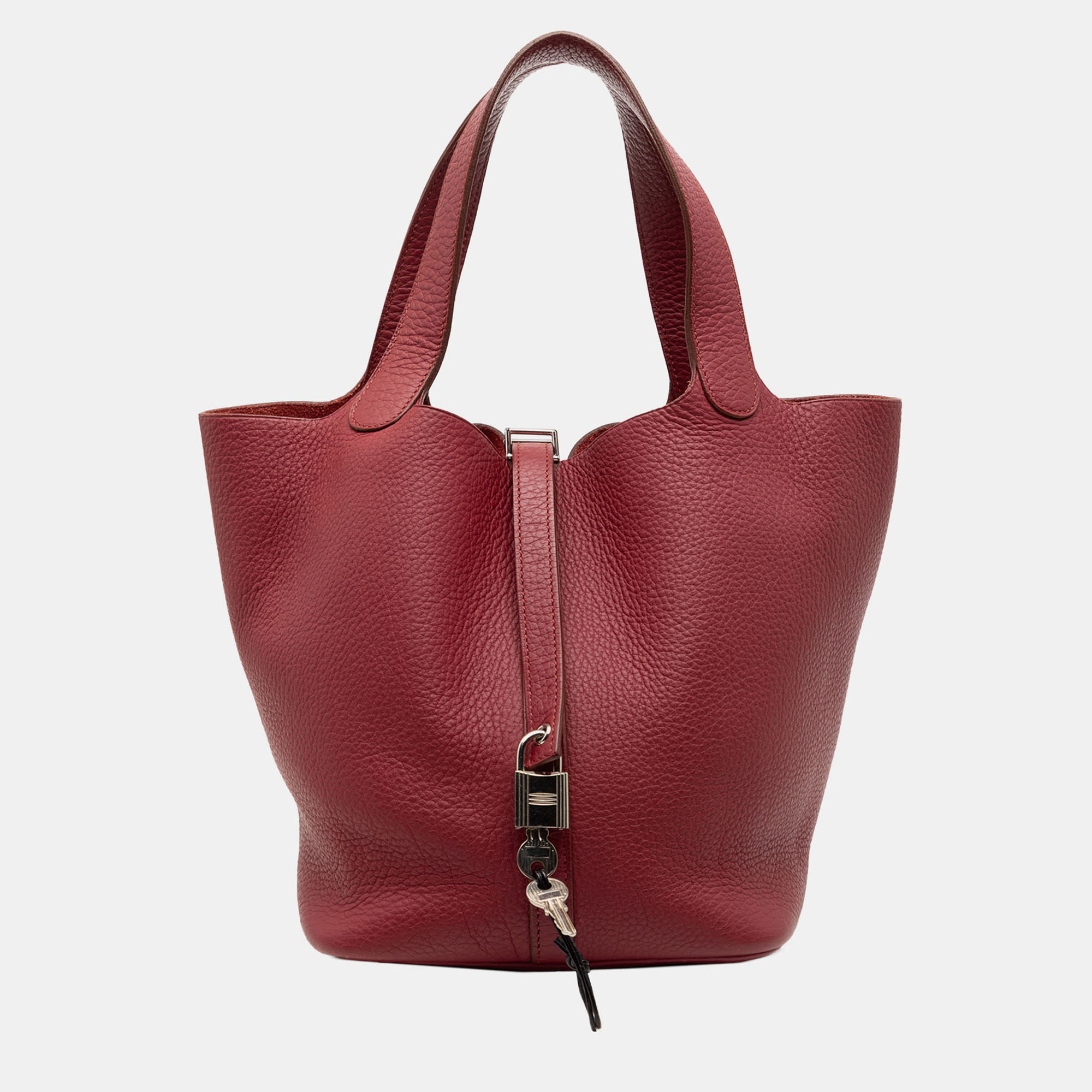 

Hermes Rouge Grenat Clemence Picotin Lock 22, Red