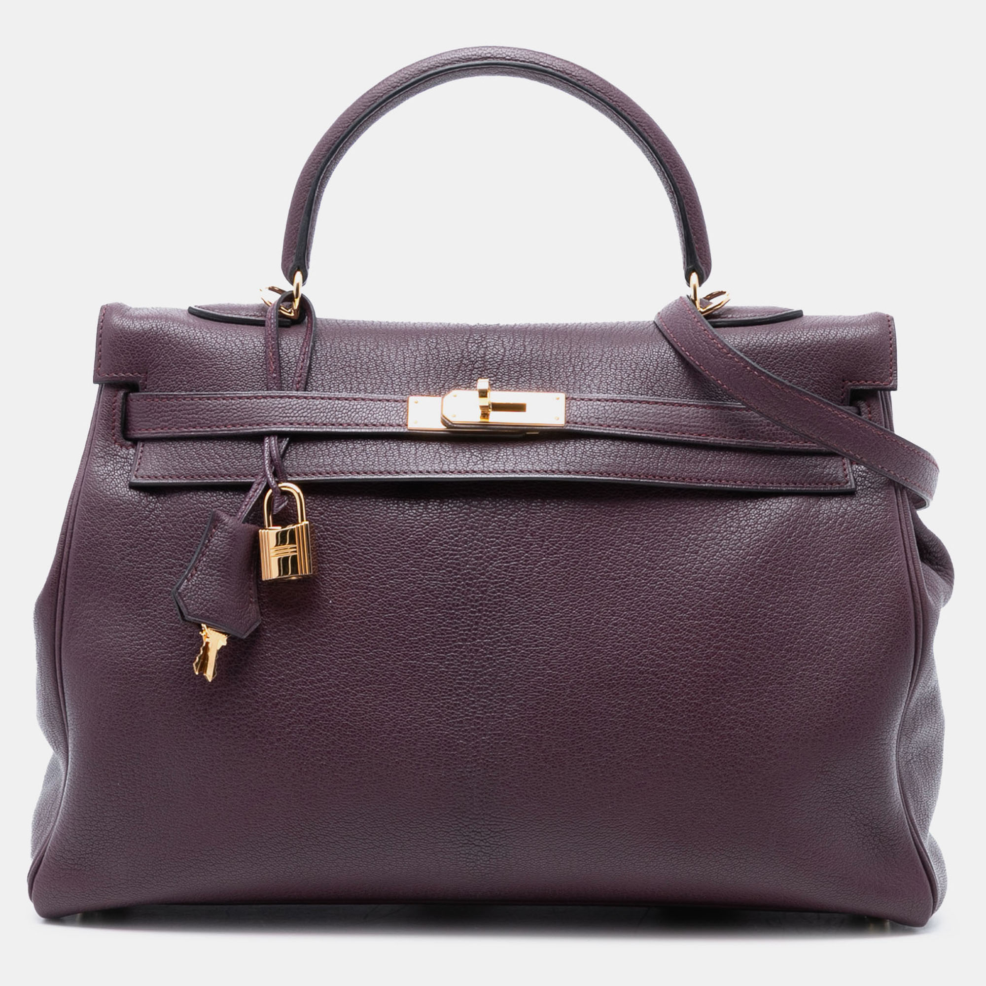 

Hermes Purple Chevre Mysore Kelly II Retourne 35