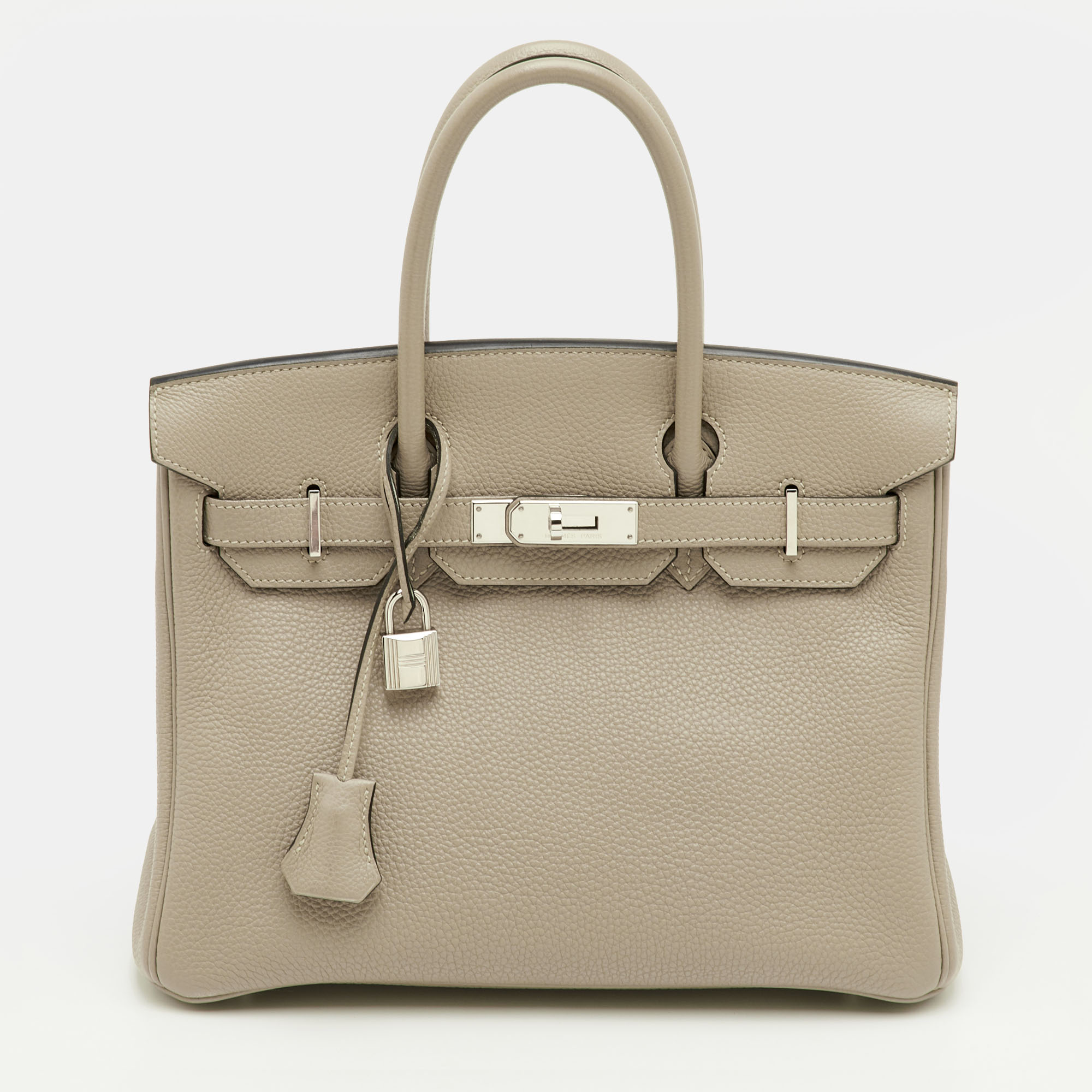 

Hermes Birkin 30 Trench Togo Leather Palladium Finish Tote, Beige