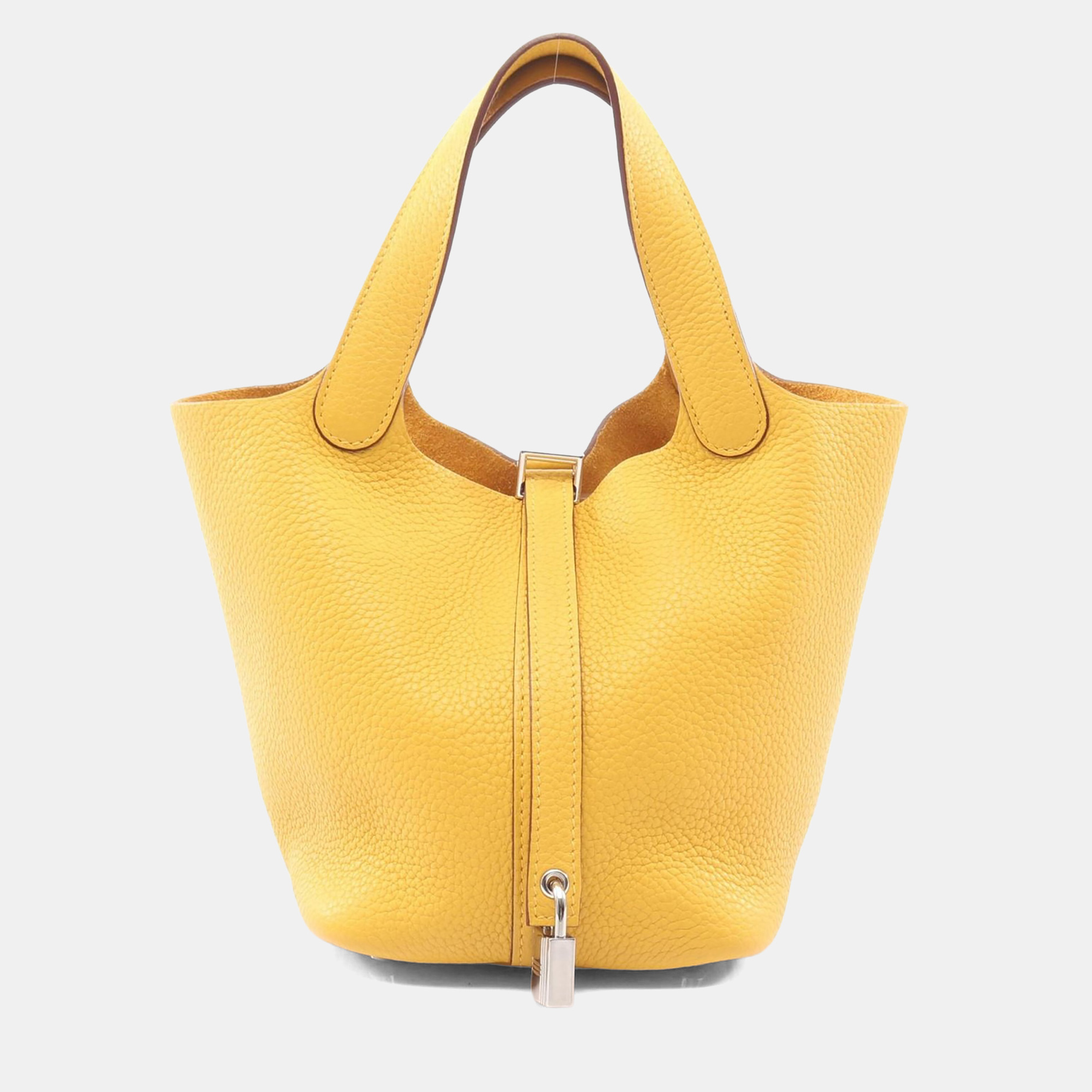 

Hermes Picotin Lock 18 Soleil Taurillon Clemence Leather Shoulder Bag, Yellow