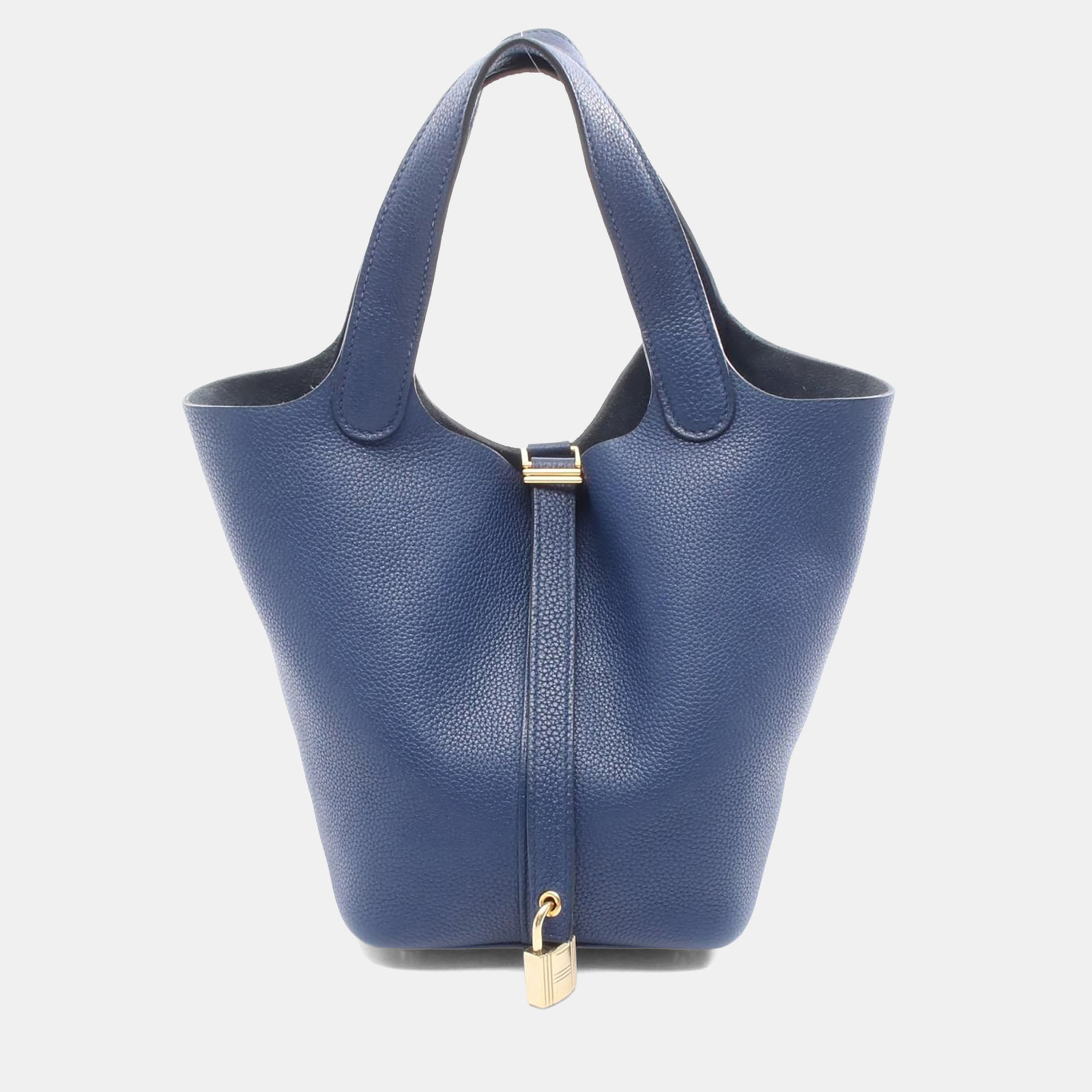 

Hermes Picotin Lock Blue Taurillon Clemence Leather Shoulder Bag