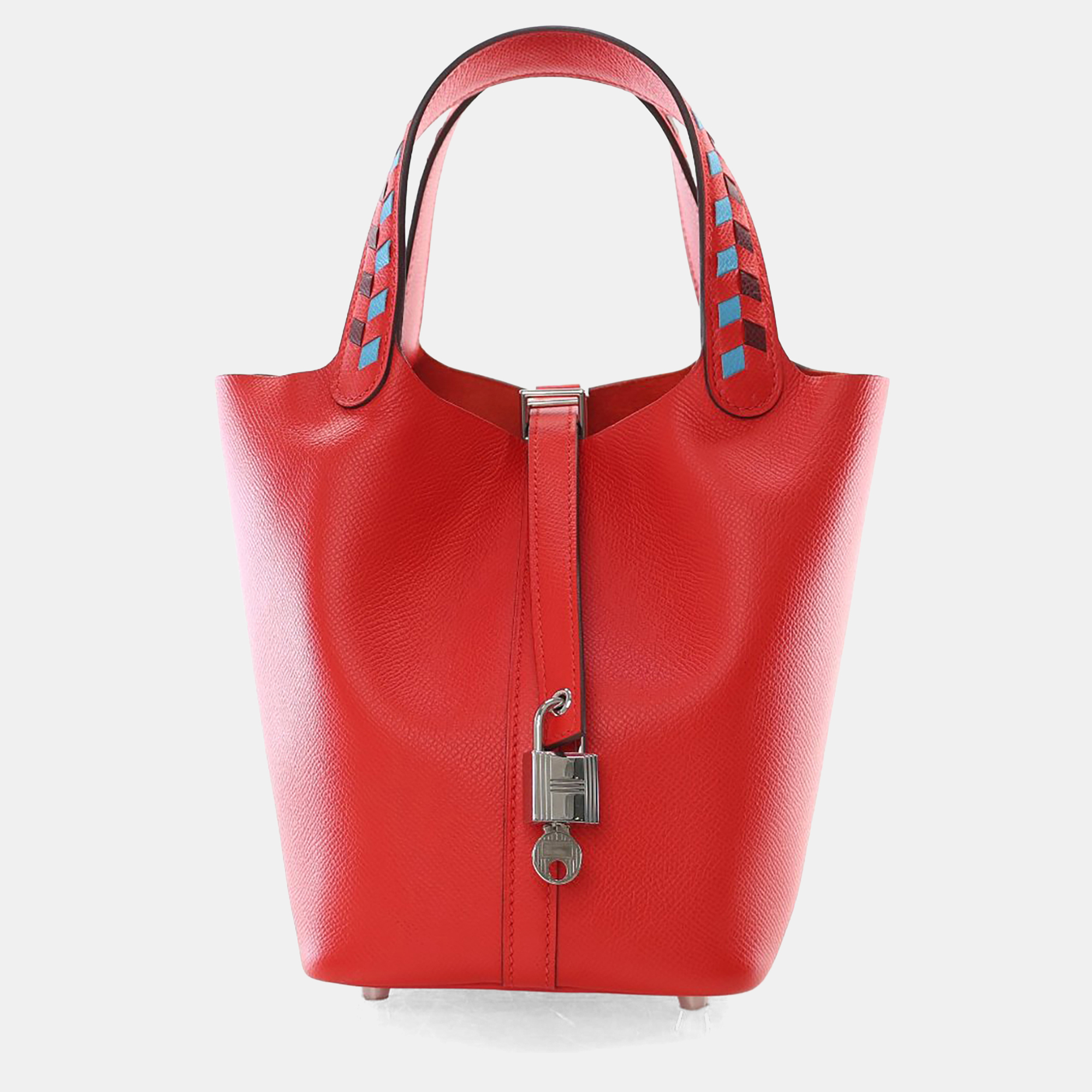 

Hermes Rouge De Coeur Epsom Picotin Tressage Lock 18, Red