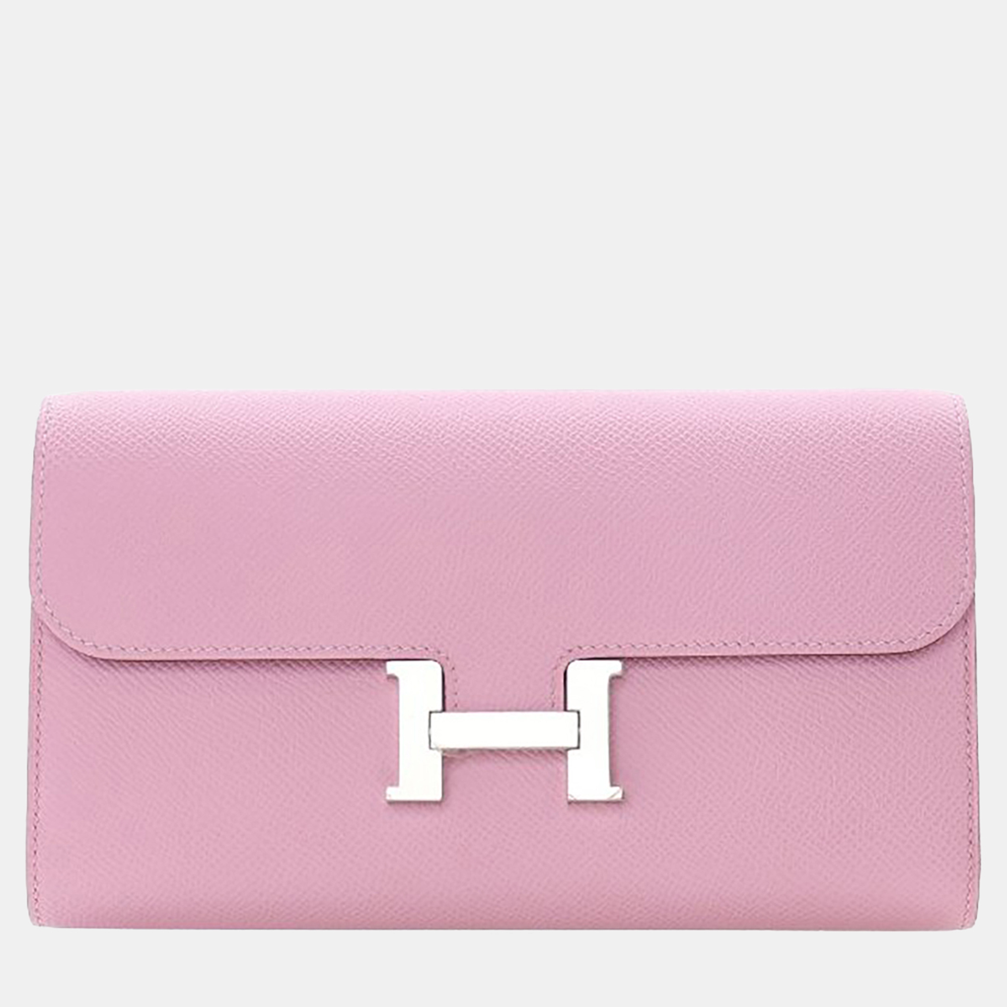 

Hermes Mauve Sylvestre Epsom Constance To Go Wallet, Pink