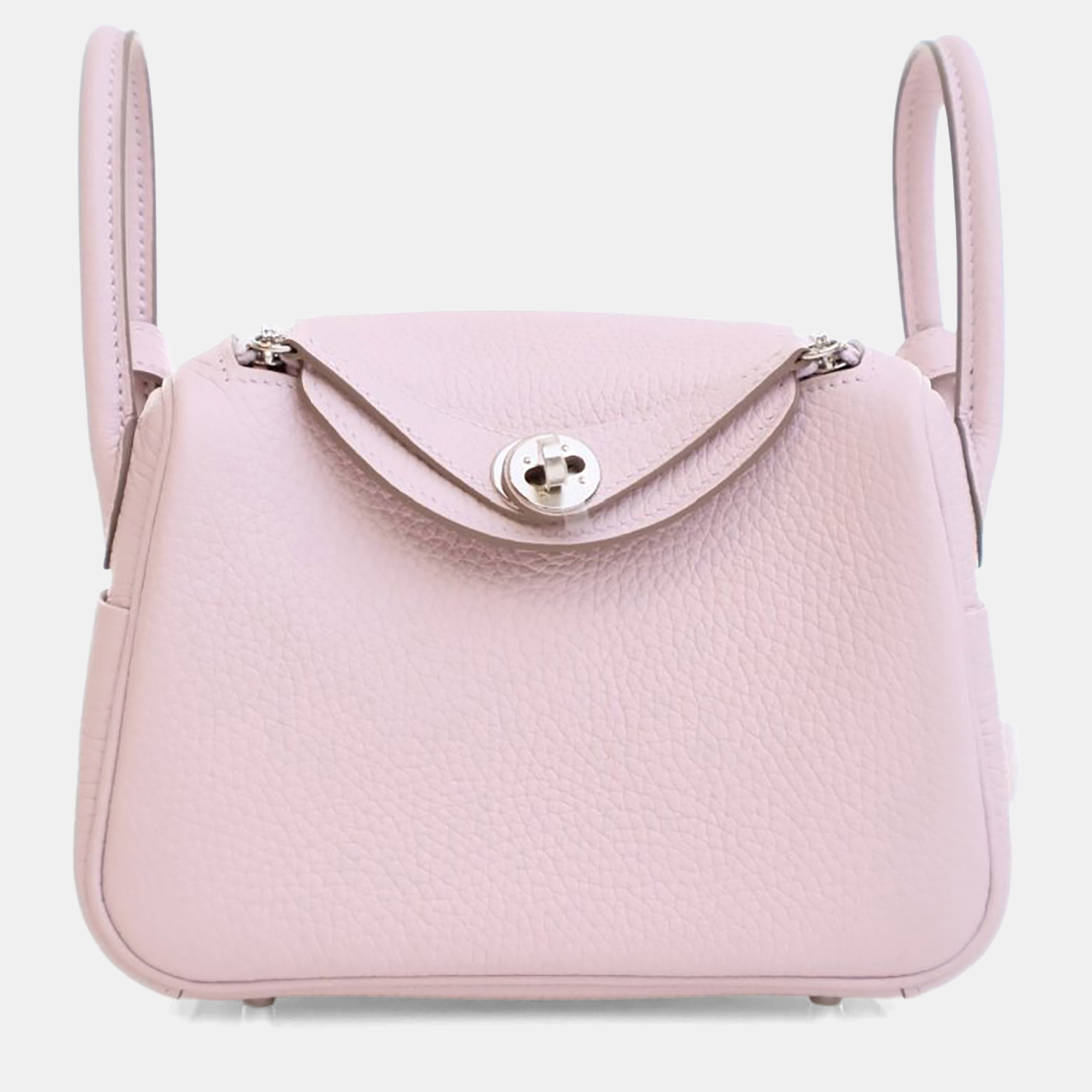 

Hermes Mauve Pale Clemence Mini Verso Lindy 20, Pink