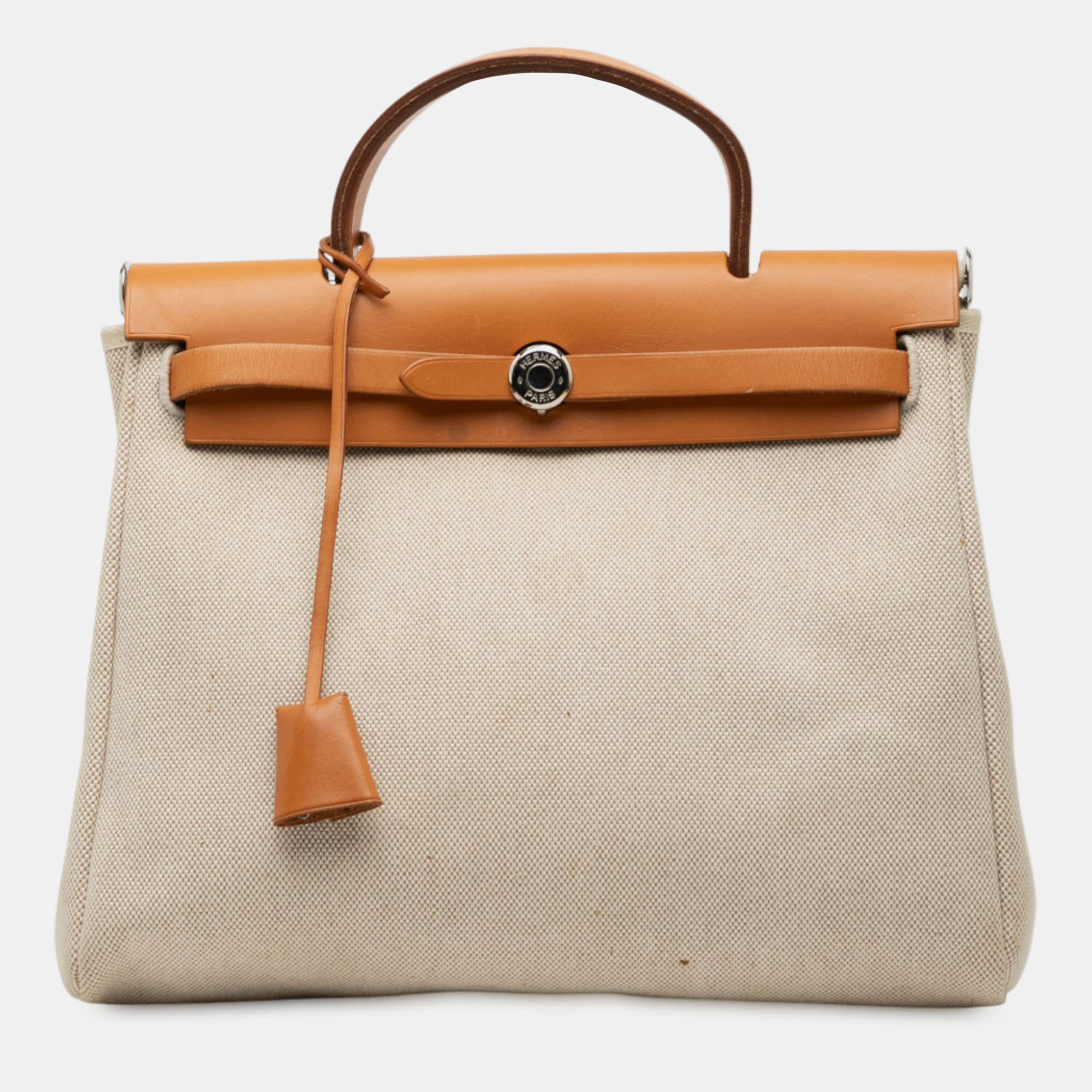 

Hermes Brown Toile Herbag PM