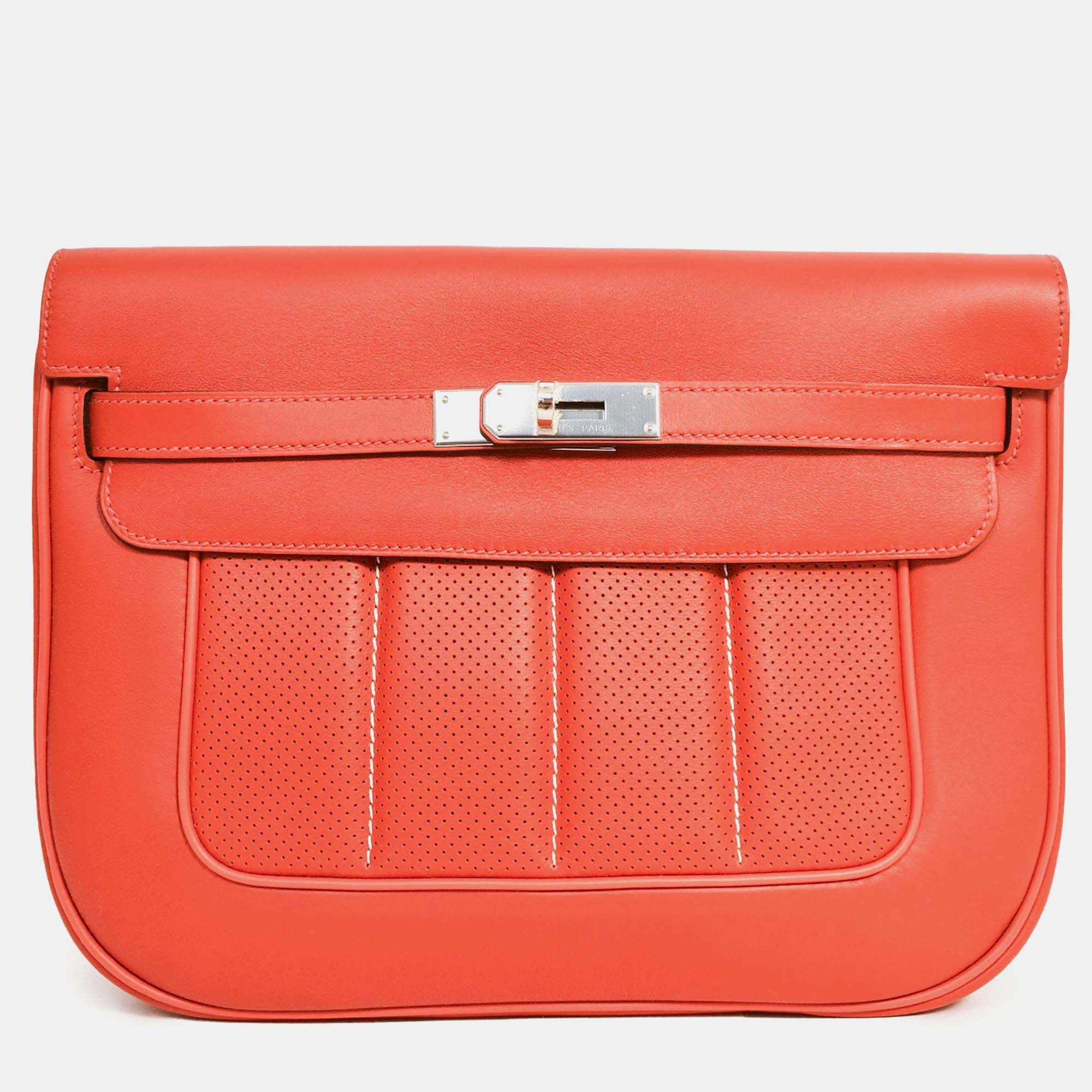 

Hermes 2014 Red Perforated Swift Leather 'Berline' 28 Crossbody