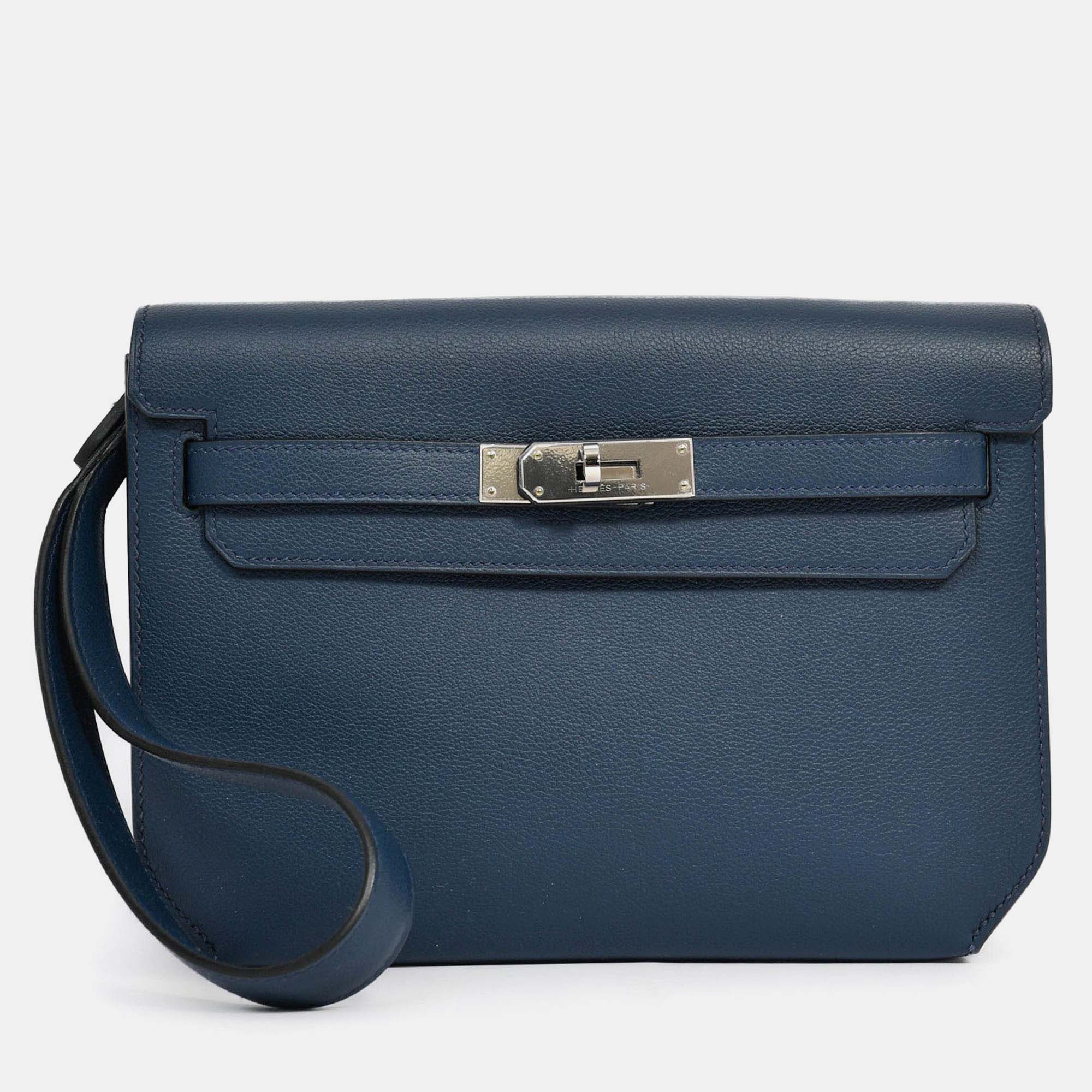 

Hermes 2019 Navy Blue Epsom Leather Kelly Depeches 25