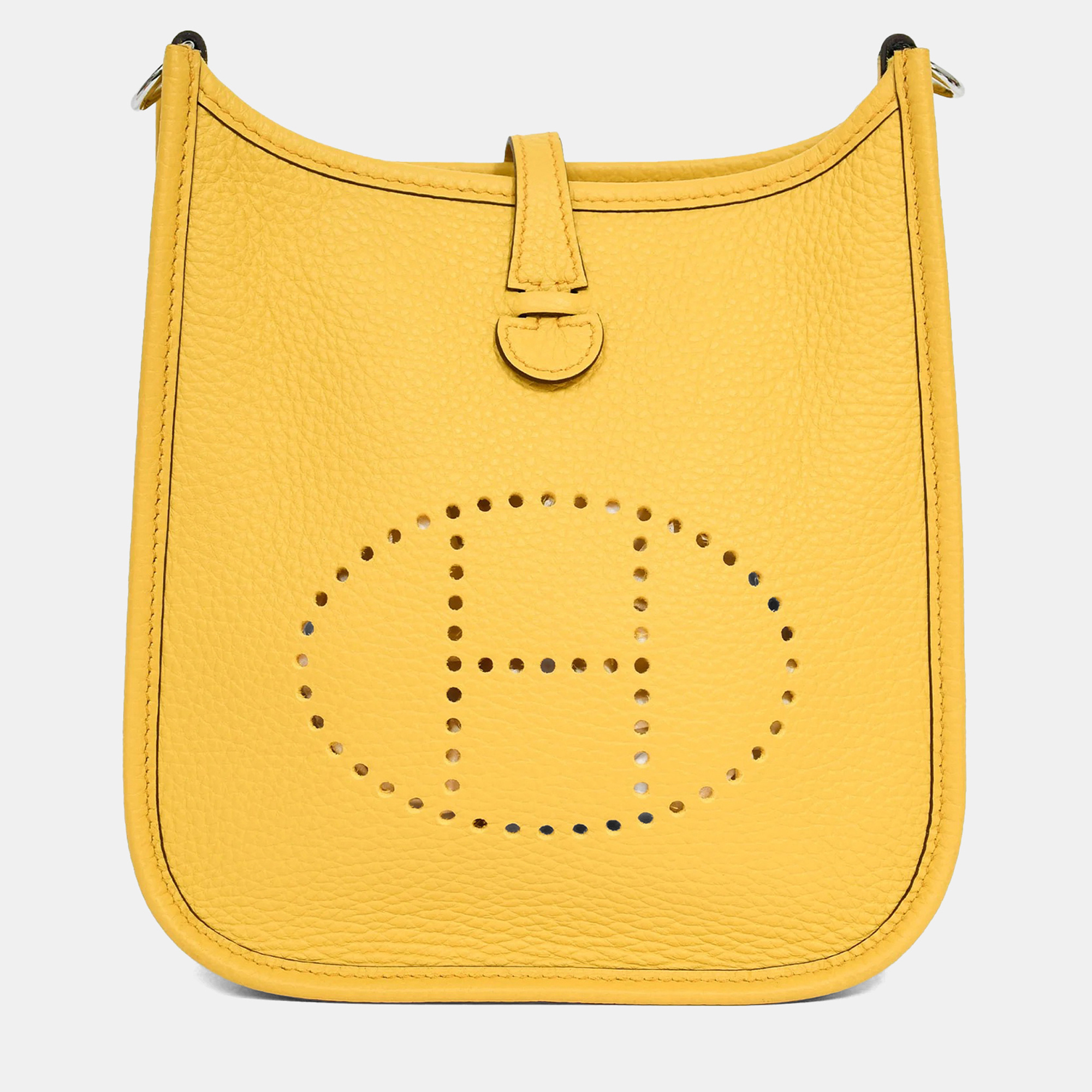 

Hermes 2024 Yellow Clemence Leather TPM Evelyne Crossbody