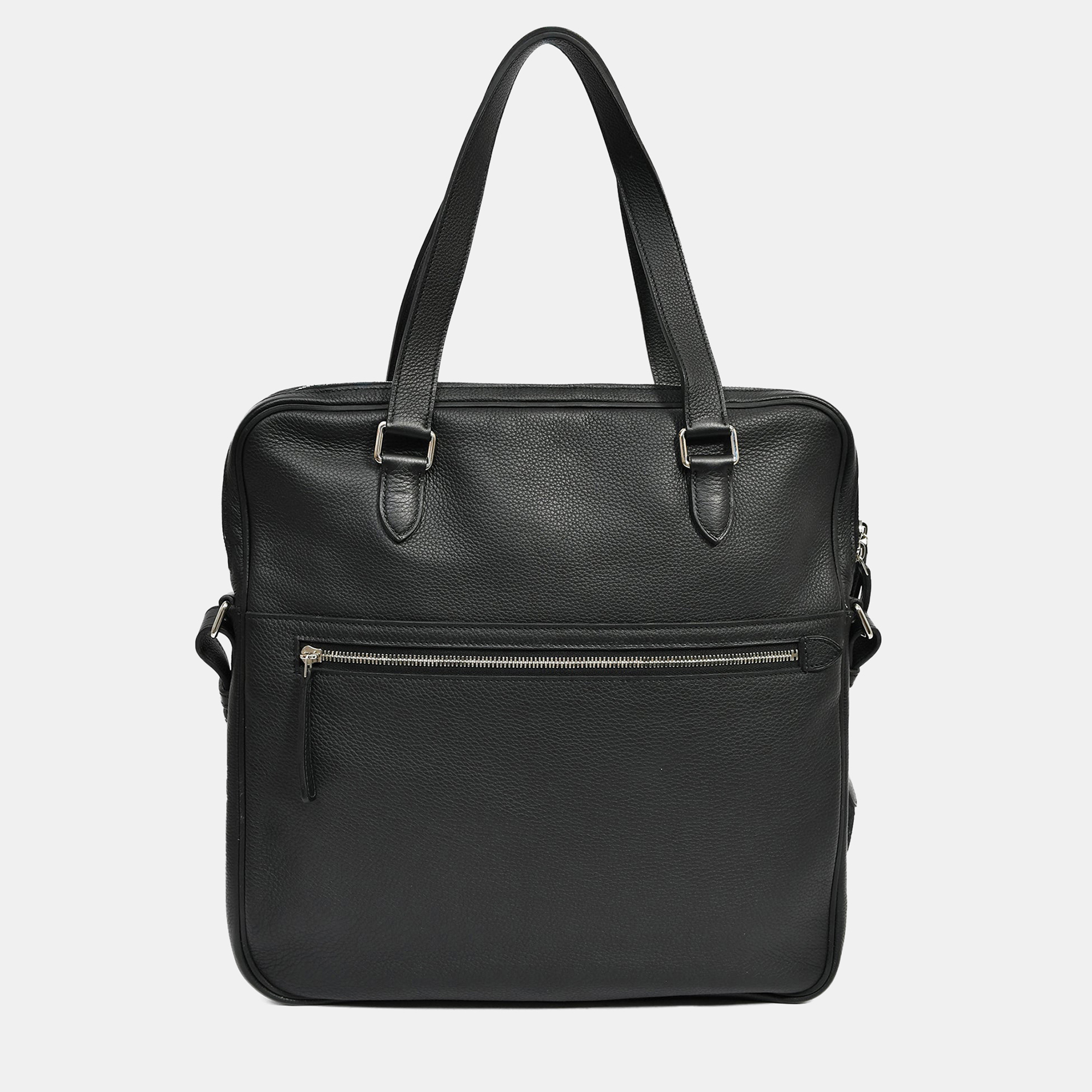 

Hermes 2014 Black Evergrain Leather 'Hebdo' Messenger Bag