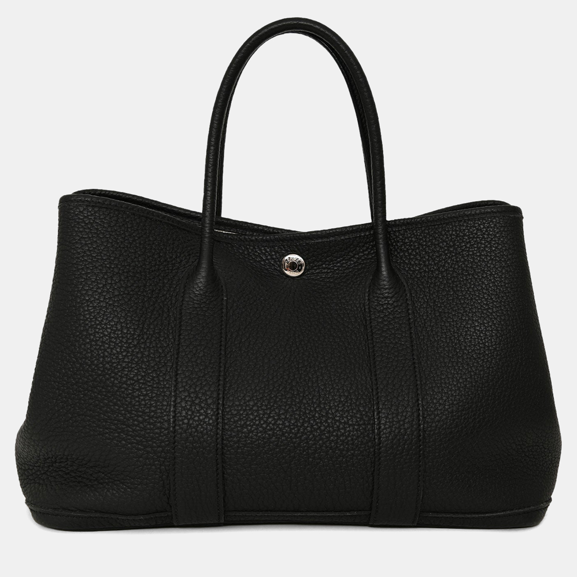 

Hermes Black Negonda Leather Garden Party 30