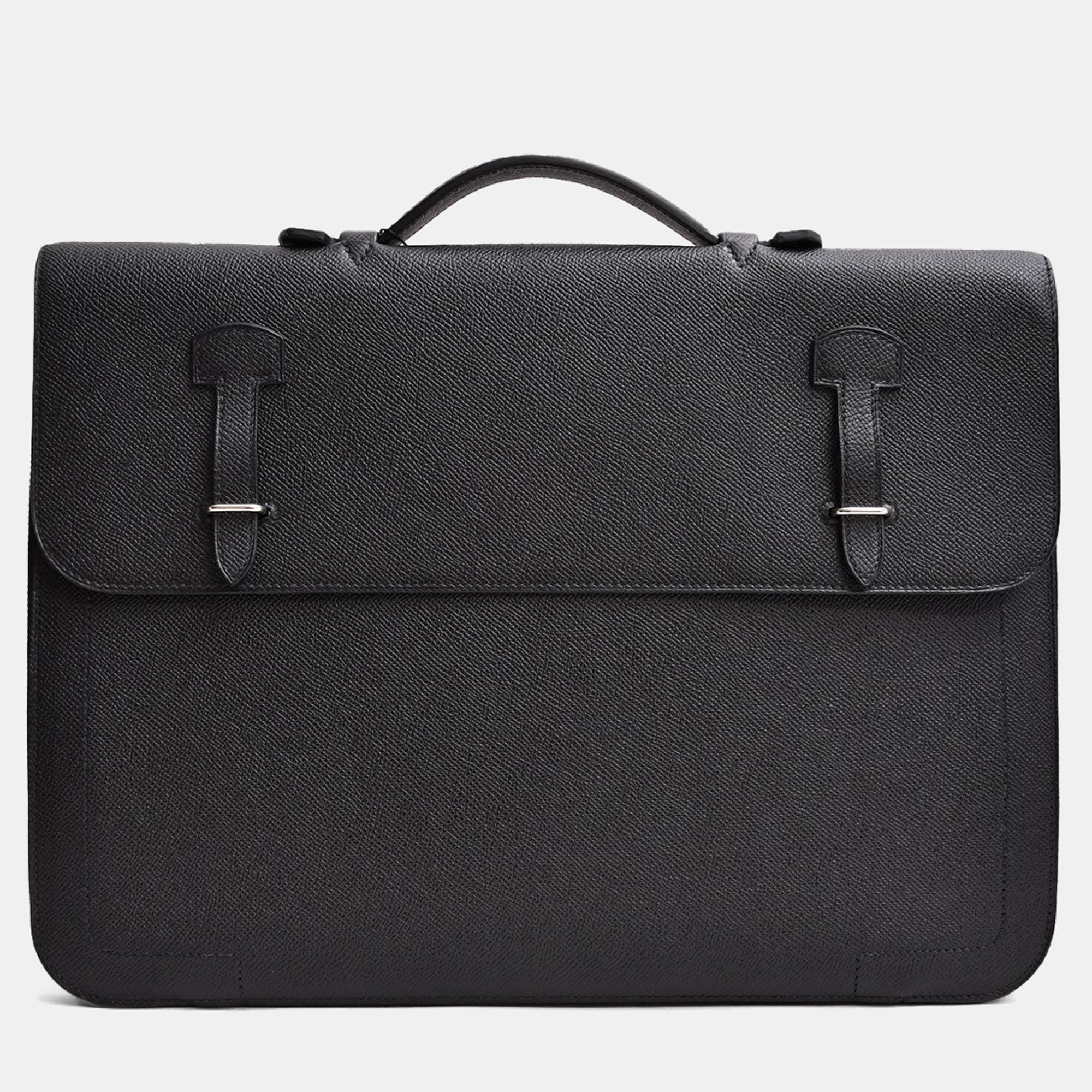 

Hermes 2015 Black Epsom Leather Serviette 57 Briefcase
