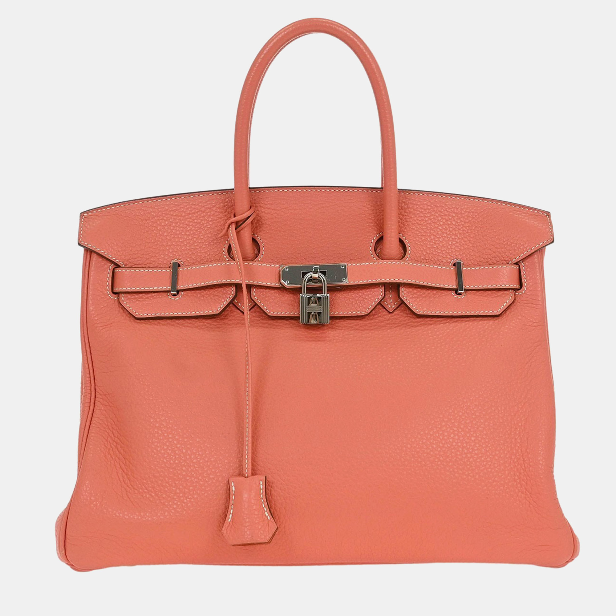 

Hermes Crevette Taurillon Clemence Birkin 35 Handbag, Pink