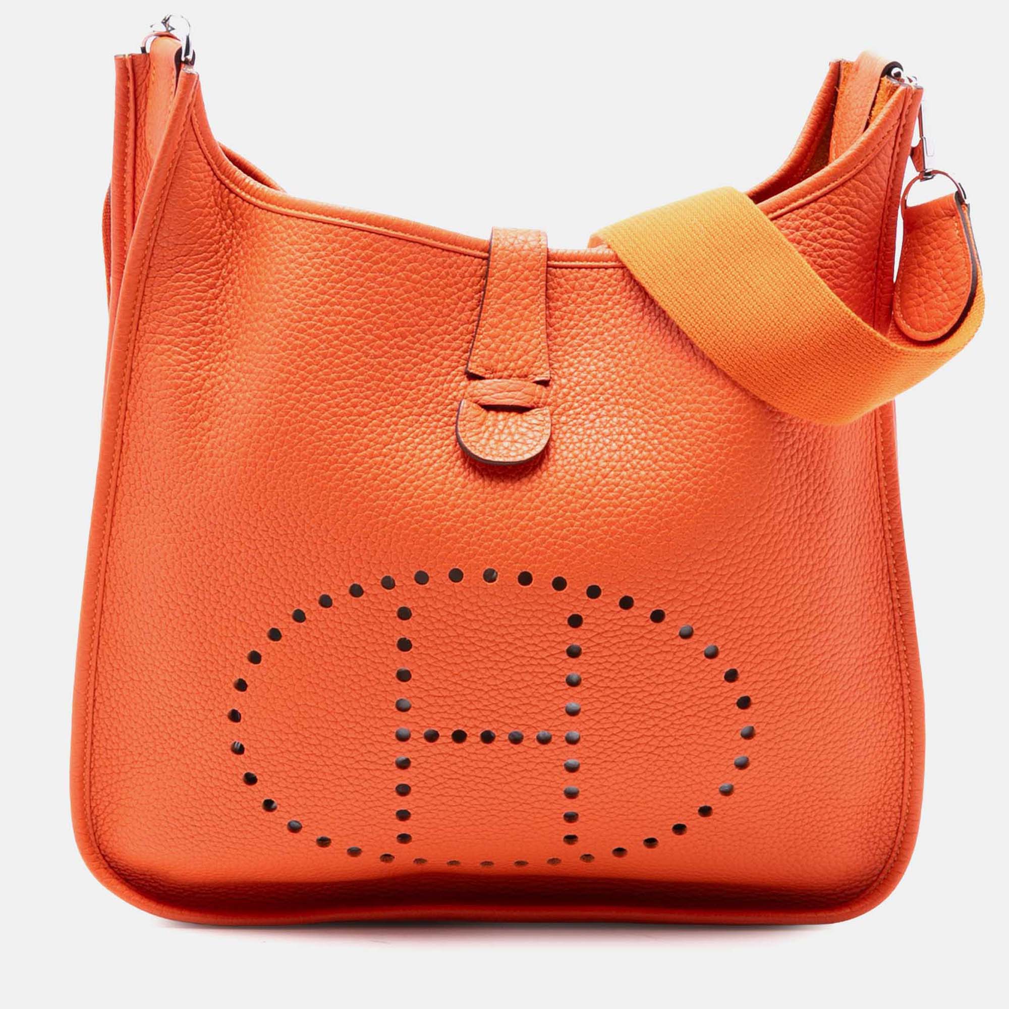 

Hermes Orange Clemence Evelyne III GM