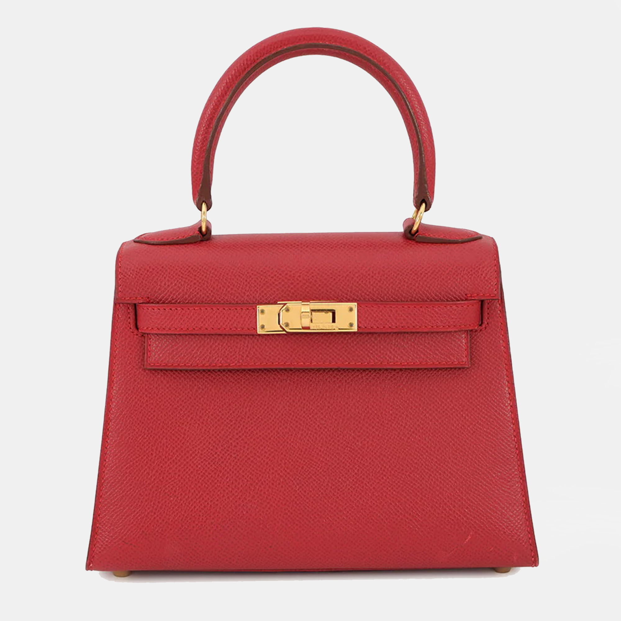 

Hermes Mini Kelly Rouge Vif Courchevel Size, Black