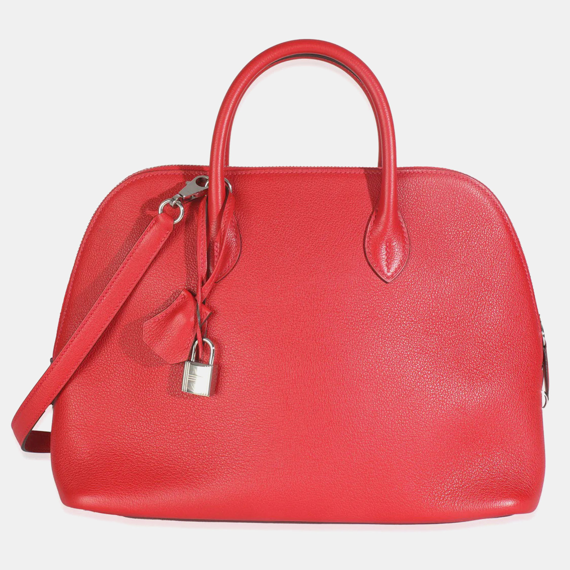 

HermÃ¨s Rouge Pivoine Evercolor 1923 Bolide 30 PHW, Red