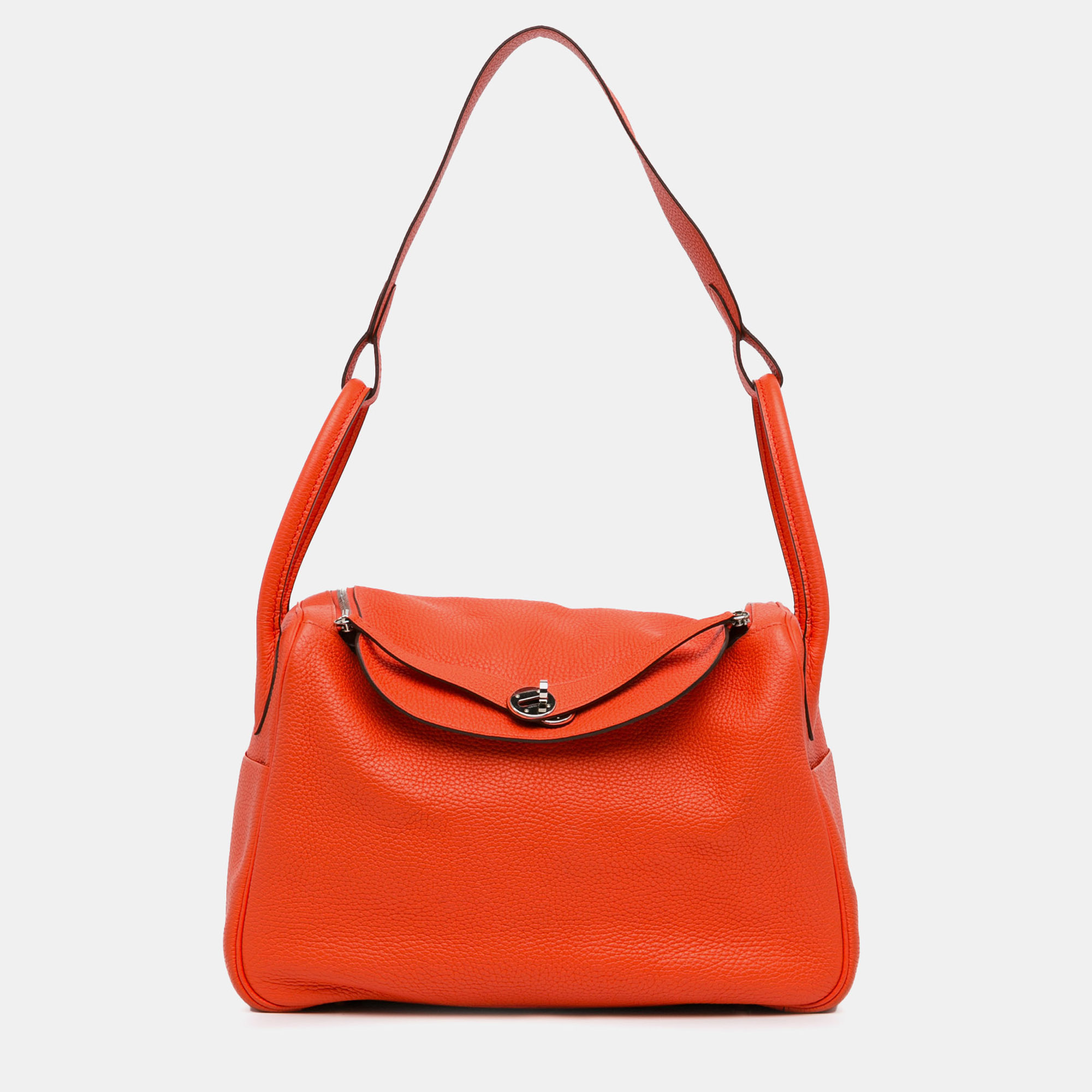 

Hermes Orange Clemence Lindy 34