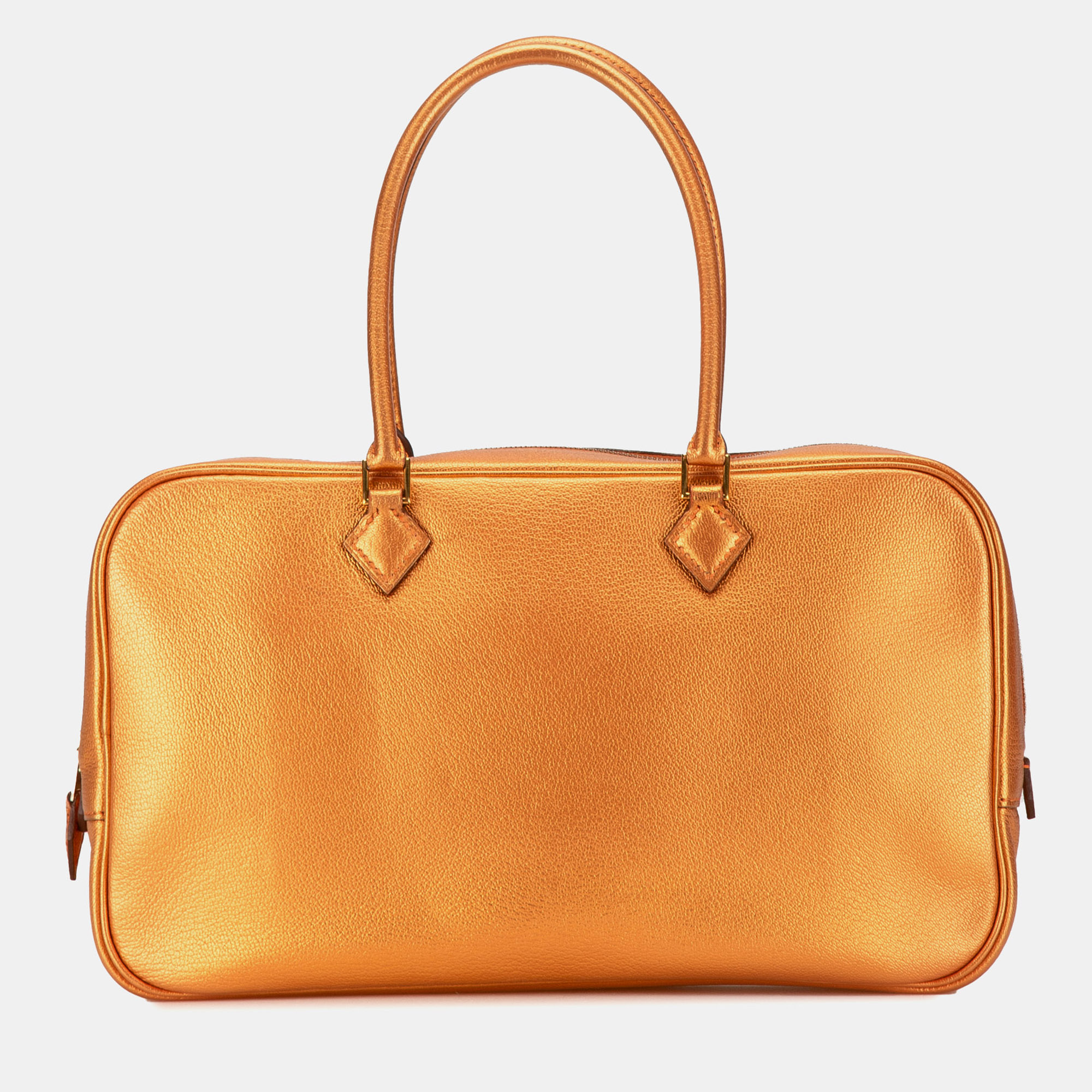 

Hermes Orange Metallic Chevre Coromandel Plume Elan 28