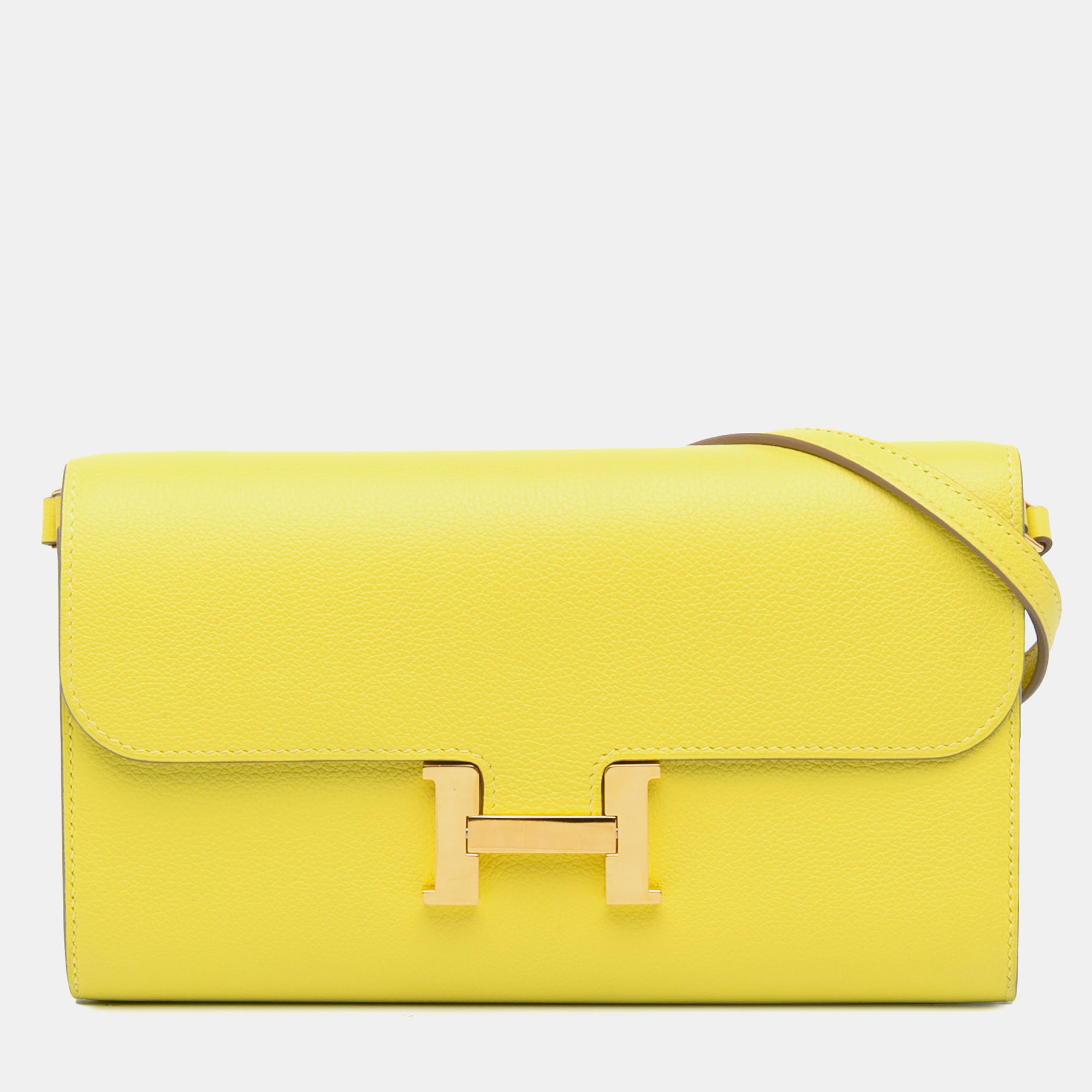 

Hermes Yellow Evercolor Constance Wallet To Go