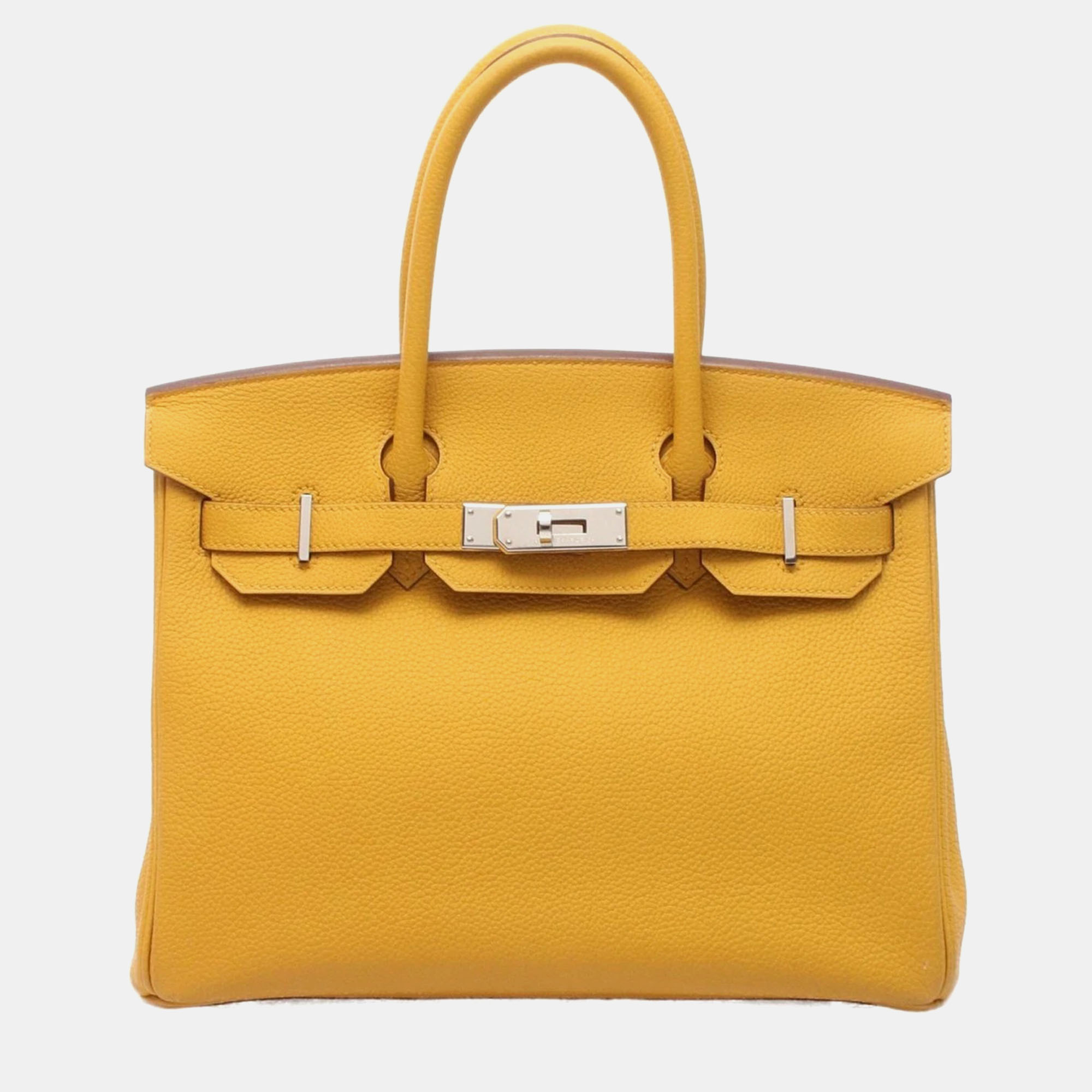 

Hermes Birkin 30 Yellow Tone Togo Leather Tote Bag