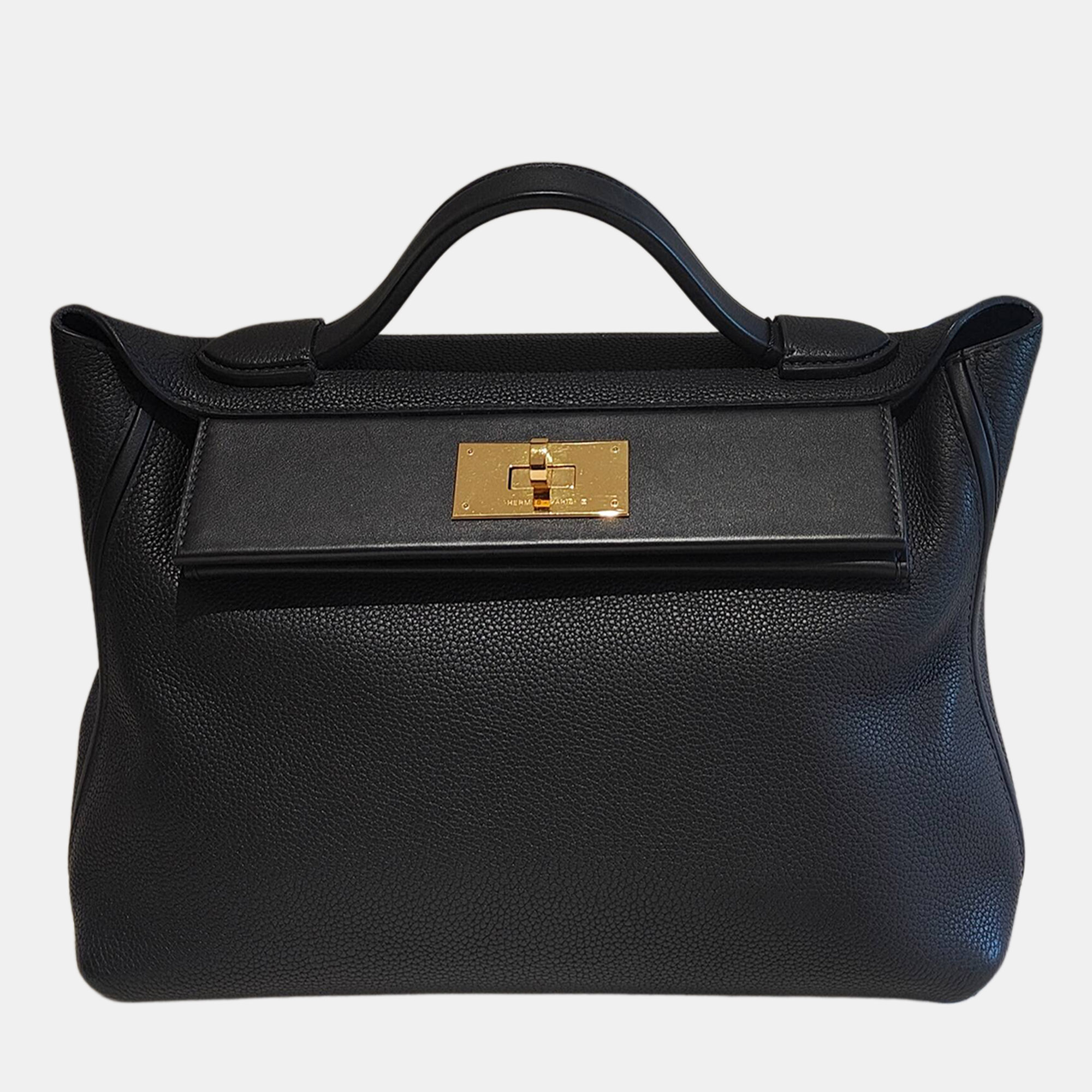 

Hermes 24/24 Small Black with Gold Hardware