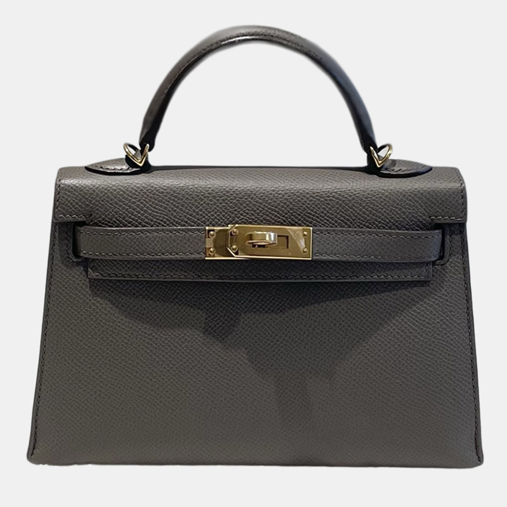 

Hermes Mini Kelly II Epsom Etain with gold hardware, Grey
