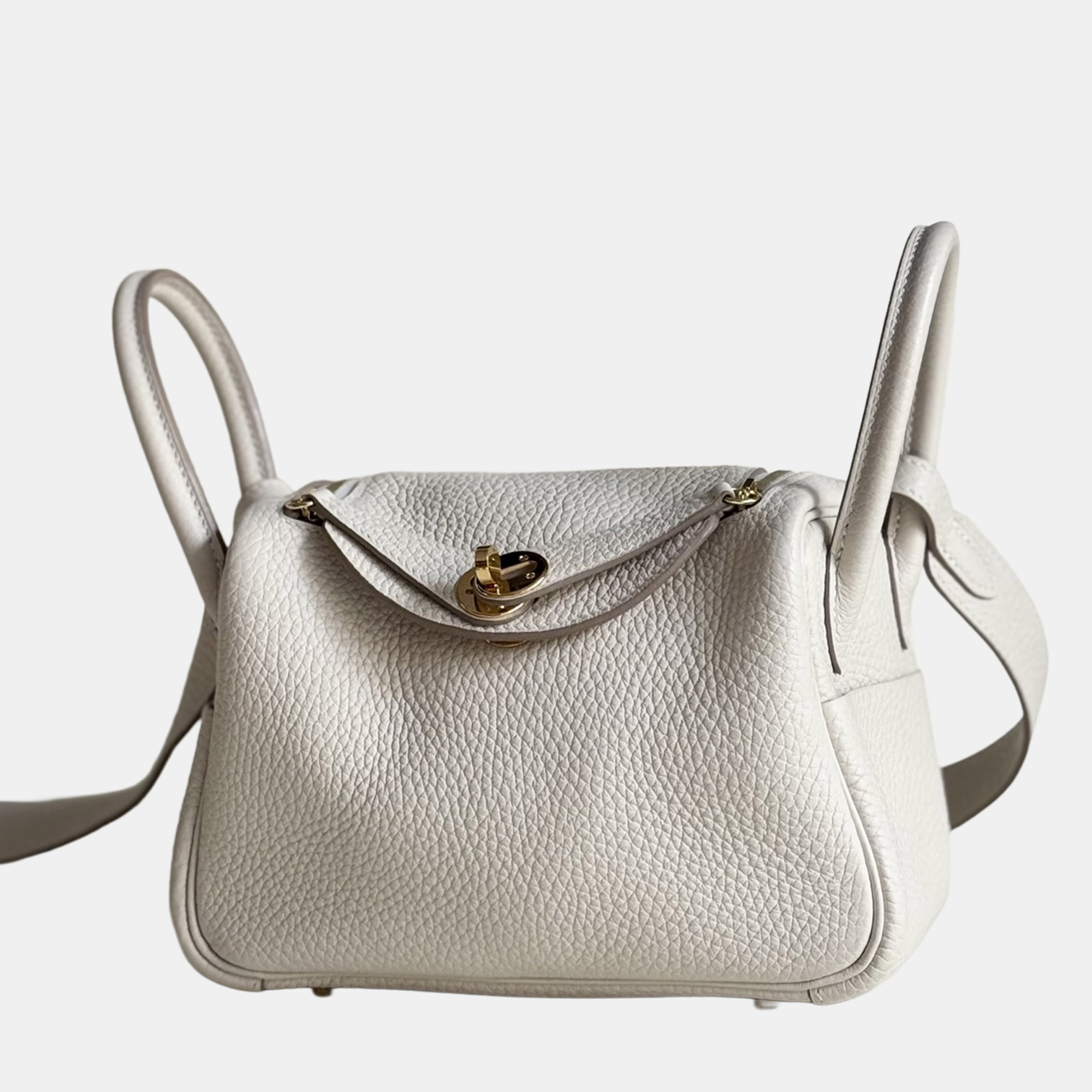 

Hermes Mini Lindy I Milkshake white with gold hardware