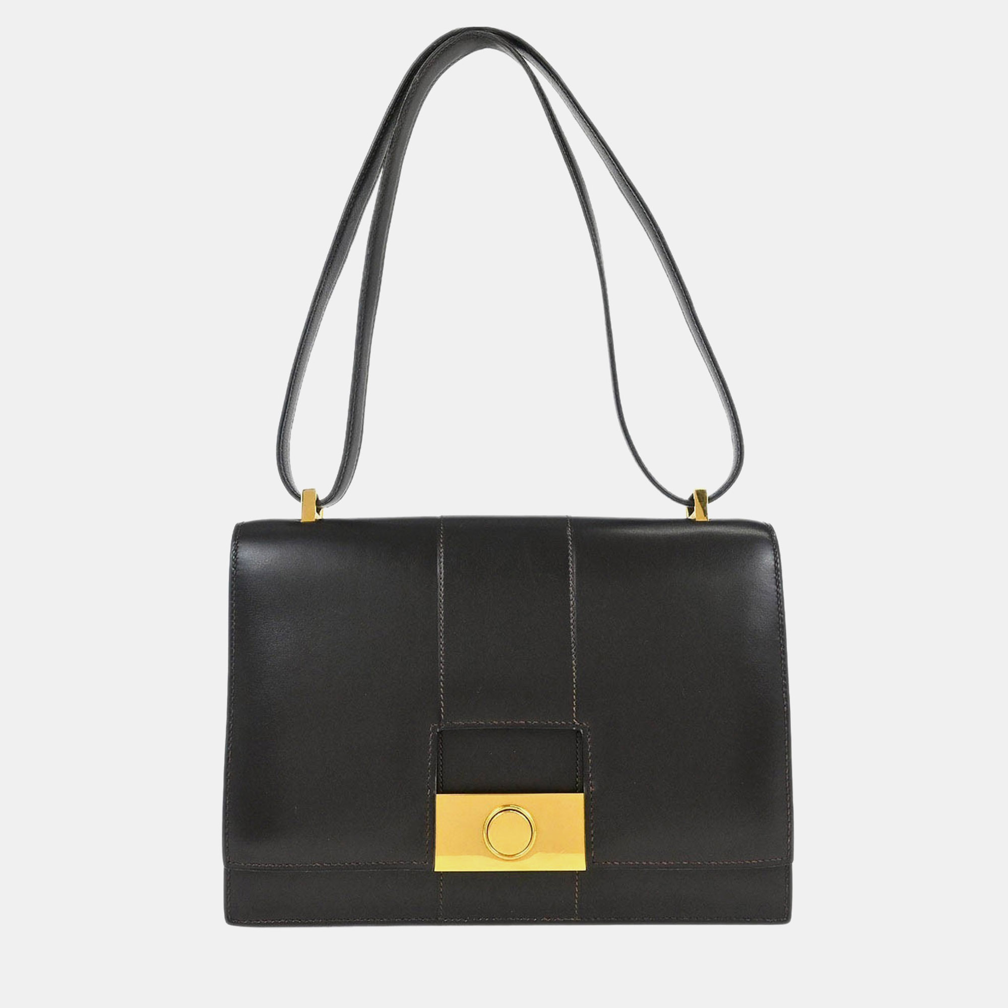 

Hermes Brown Box Calf 2way Handbag Shoulder Bag